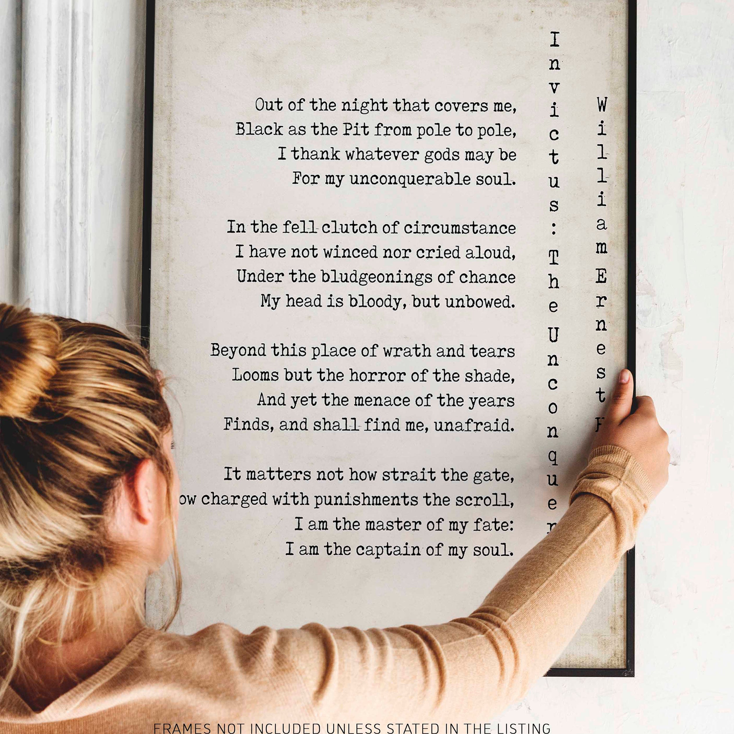 Invictus Print, I am the Master of my Fate