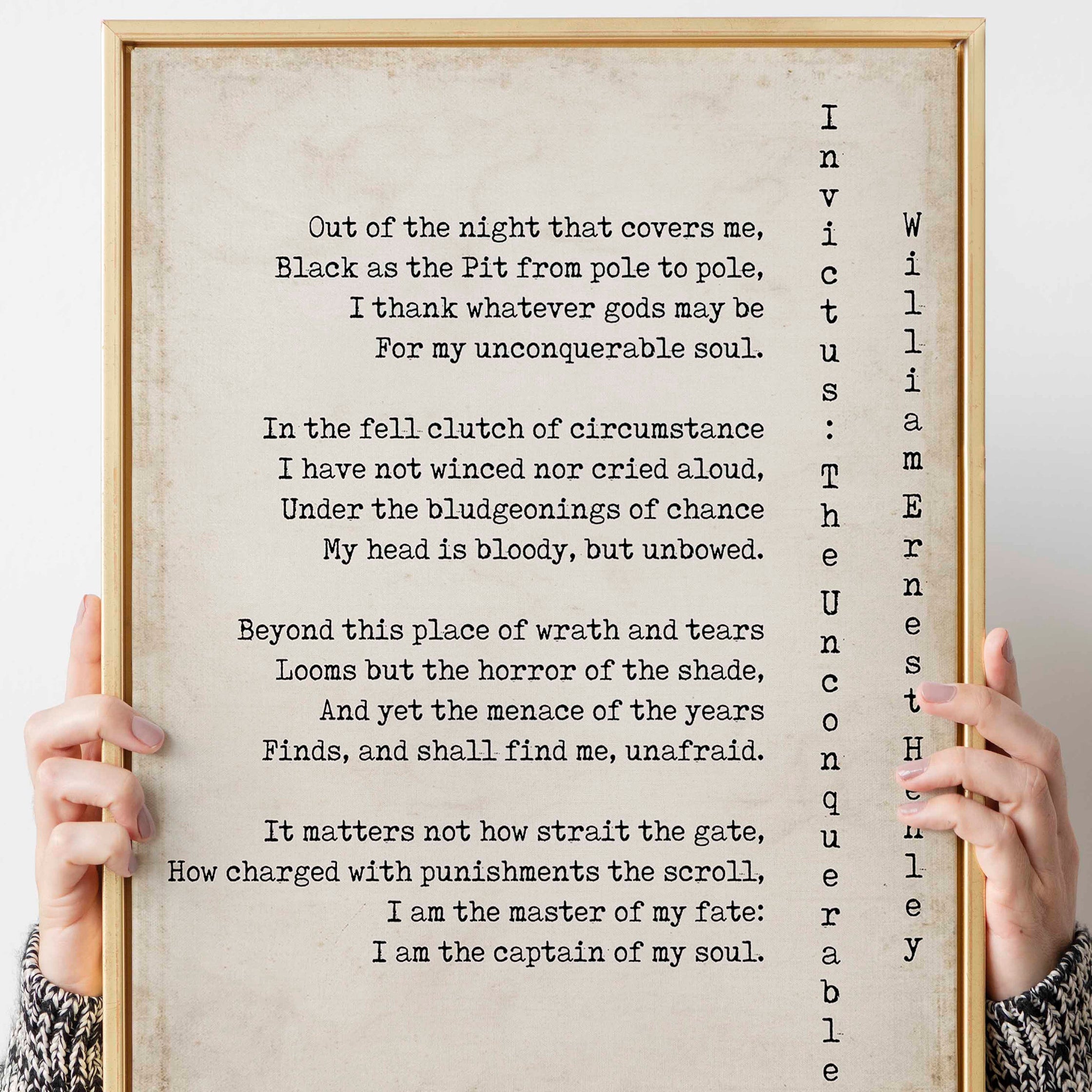 Invictus Print, I am the Master of my Fate
