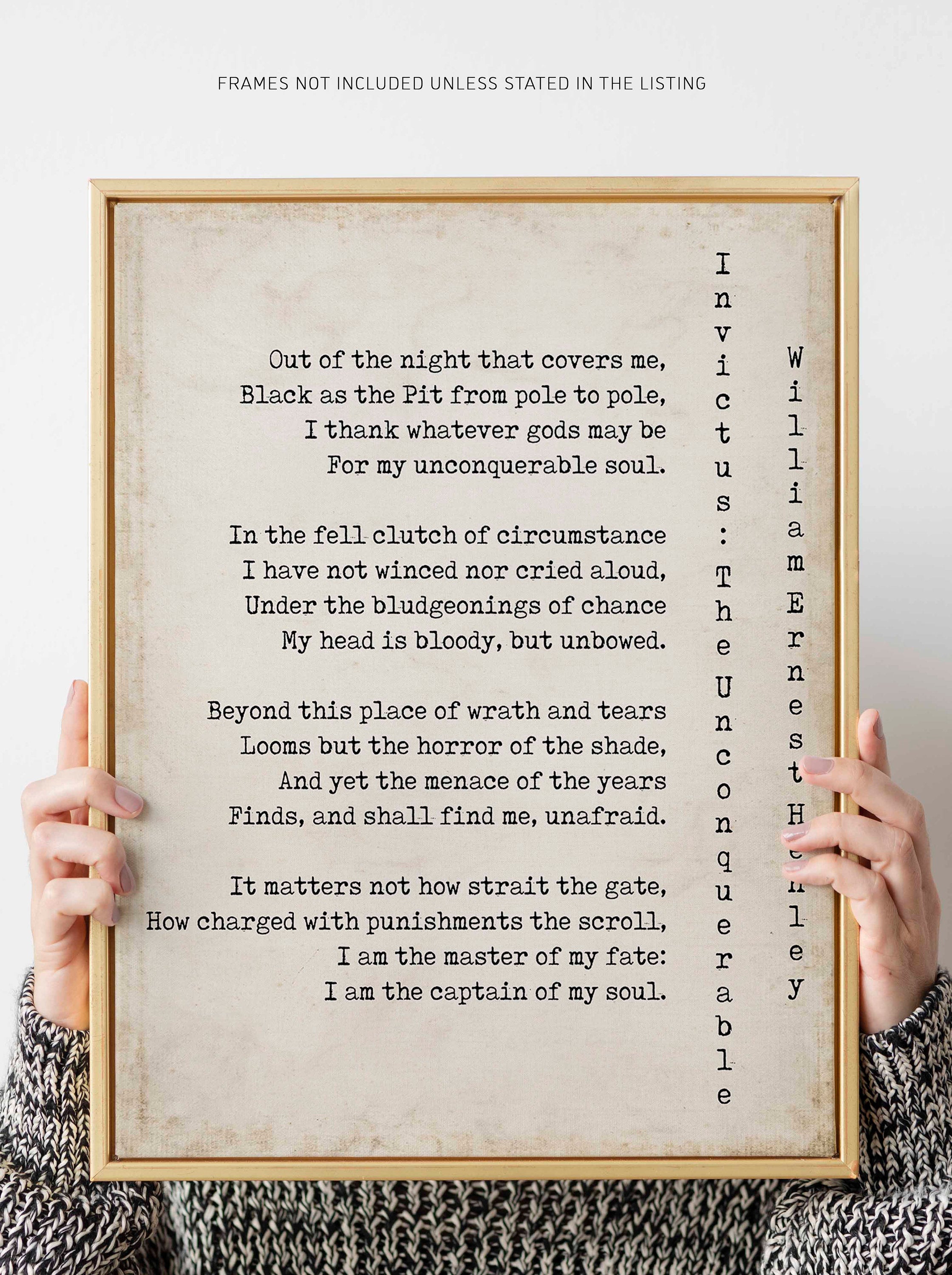 Invictus Print, I am the Master of my Fate