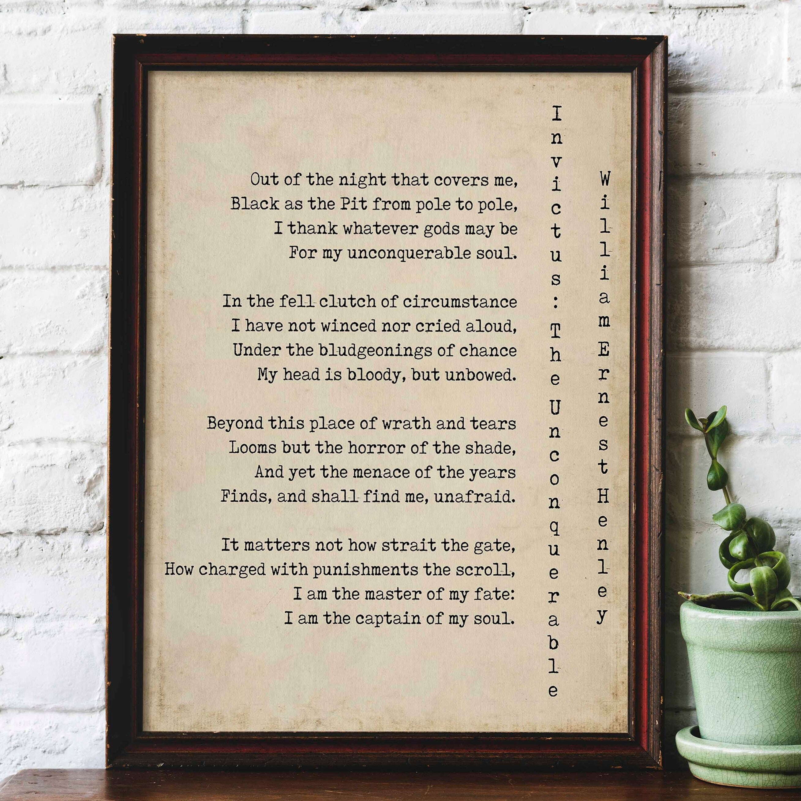 Invictus Print, I am the Master of my Fate