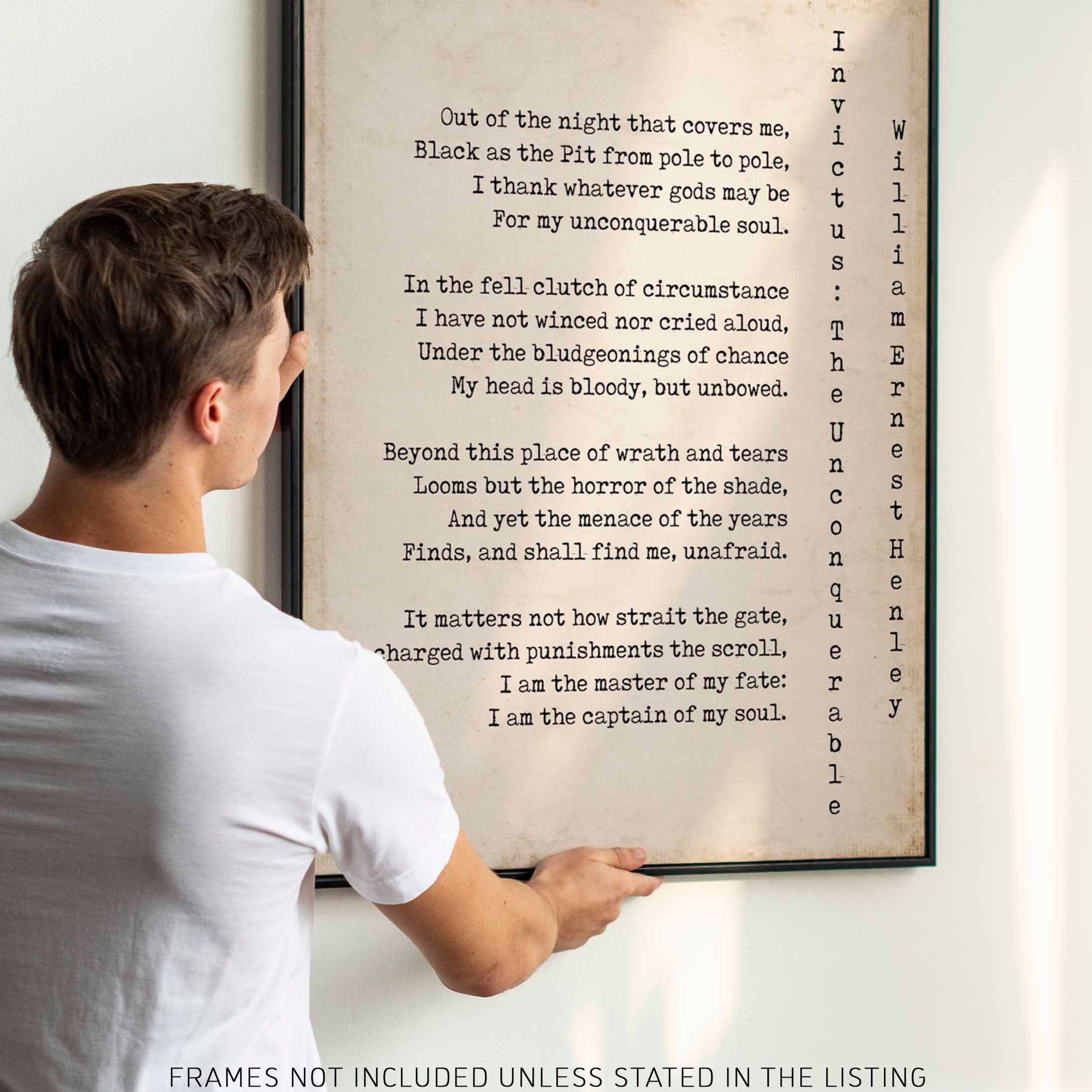 Invictus Print, I Am The Master Of My Fate Motivational Poster Inspiring Print