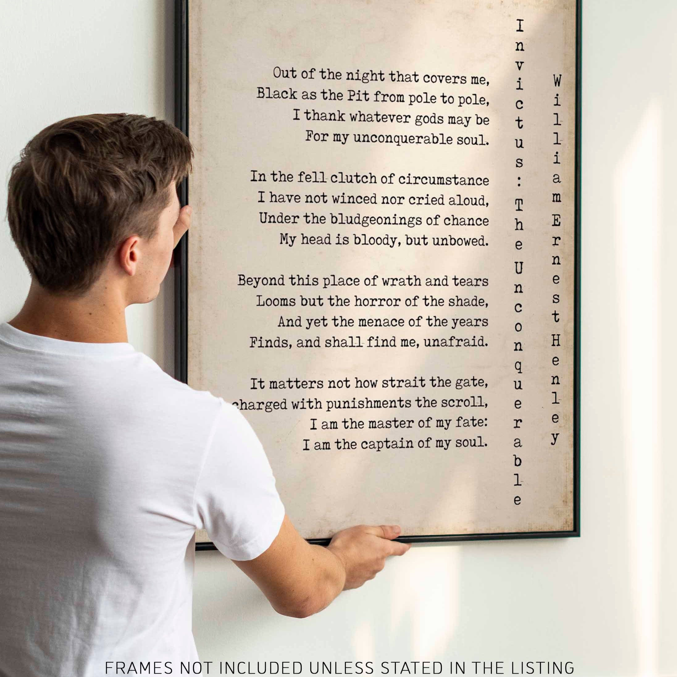 Invictus Print, I am the Master of my Fate Motivational Poster Inspiring Print