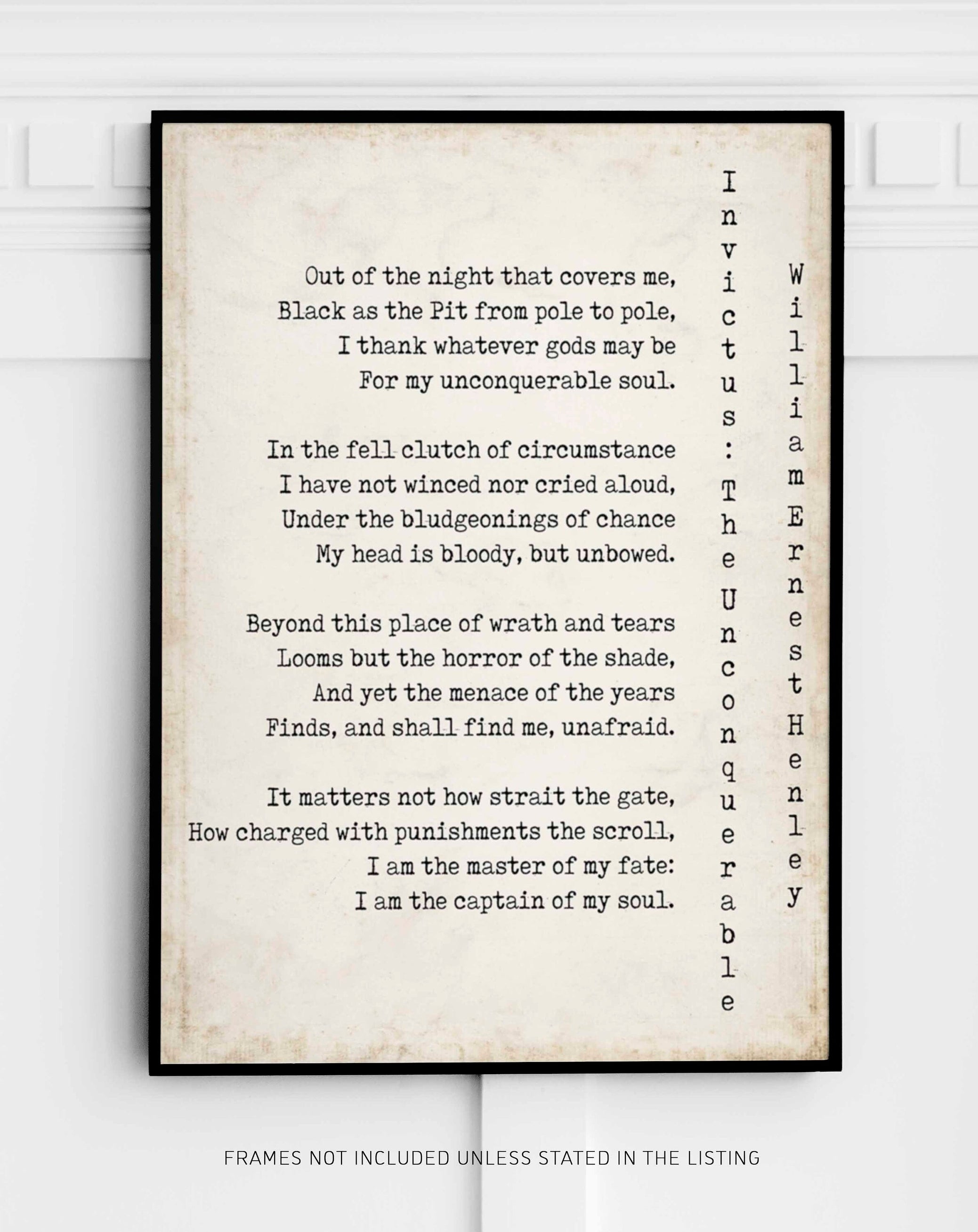 Invictus Print, I am the Master of my Fate