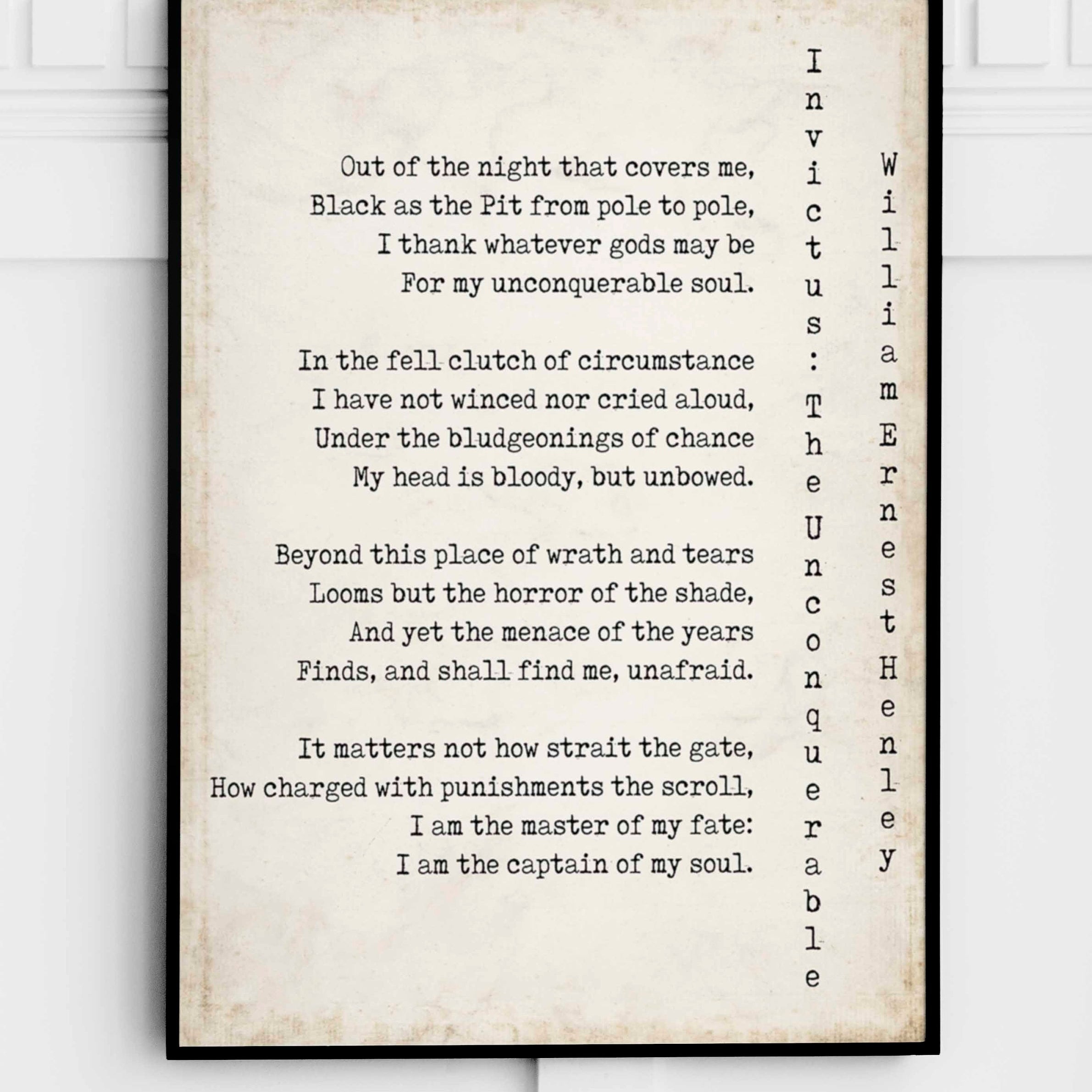 Invictus Print, I am the Master of my Fate