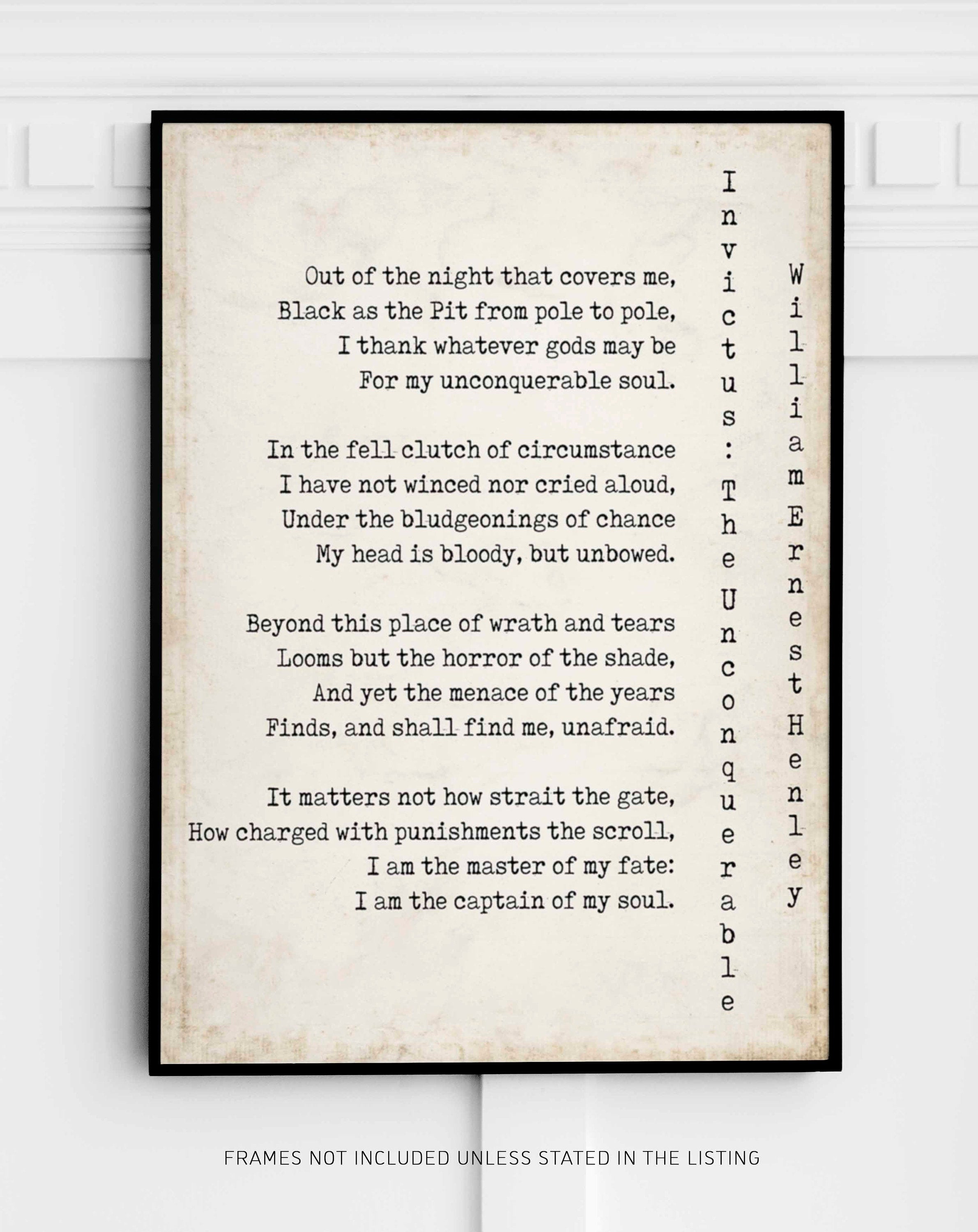 Invictus Print, I am the Master of my Fate
