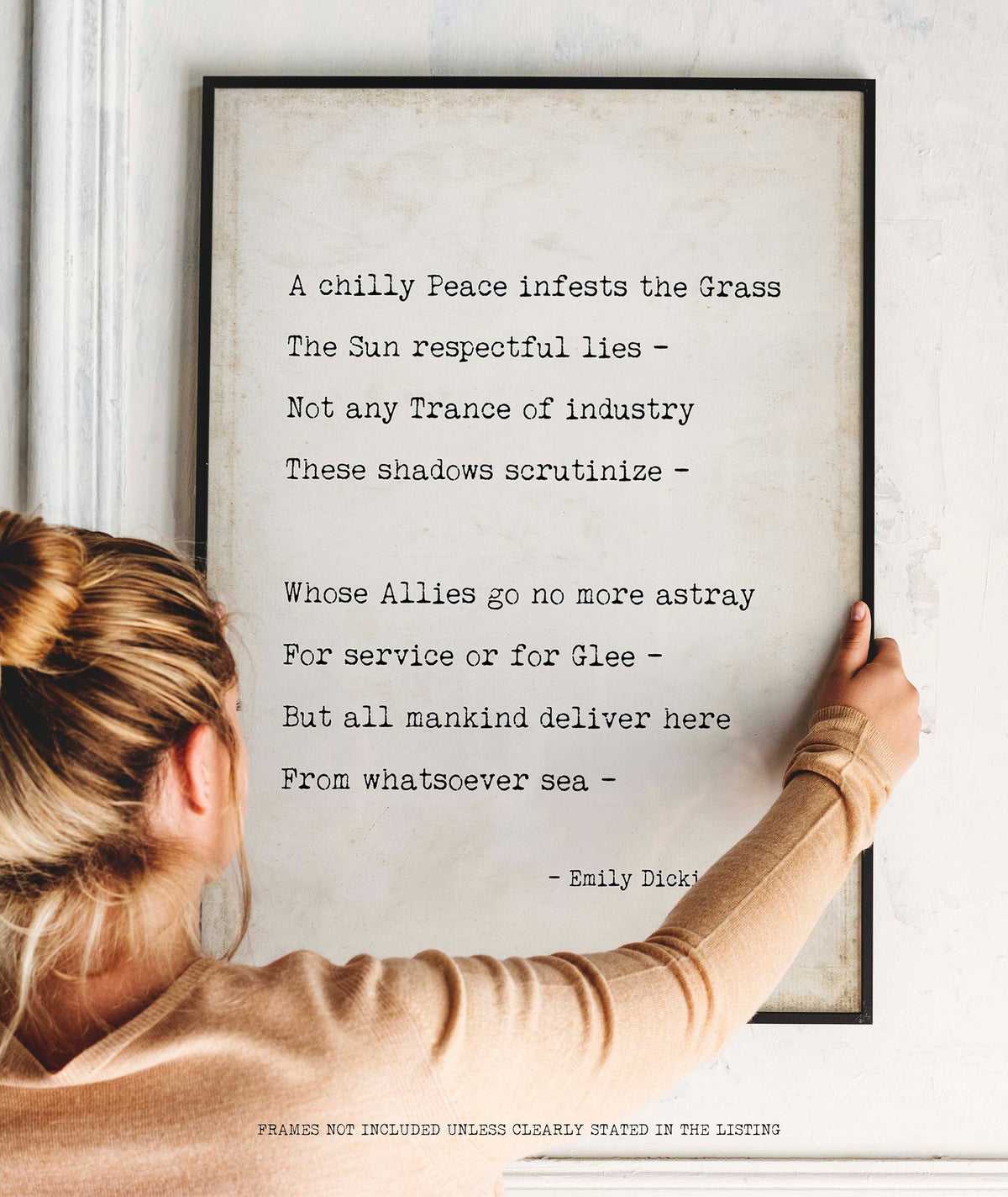 A chilly Peace infests the Grass Poem by Emily Dickinson - Print