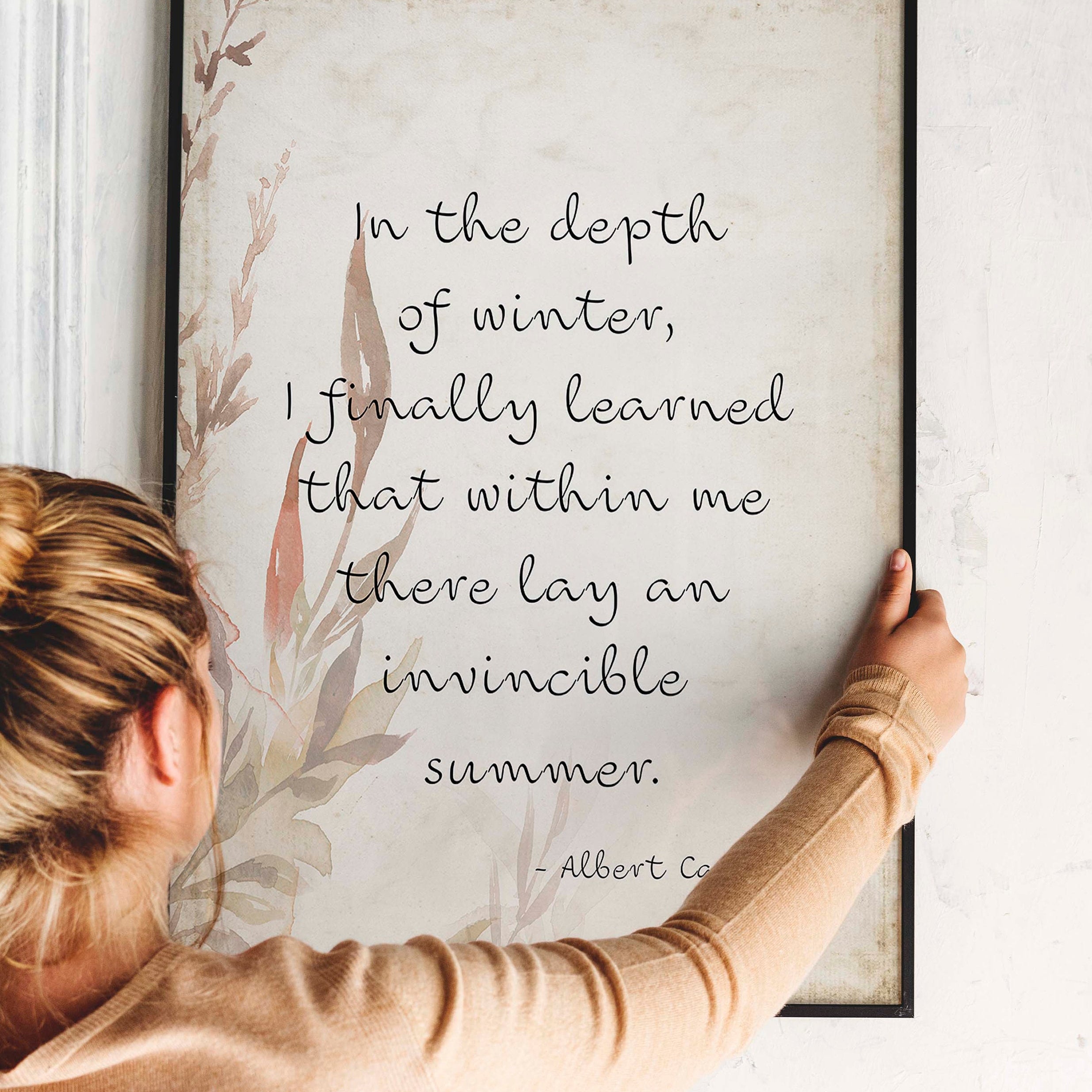 Albert Camus Quote Print, Invincible Summer Wall Art Print