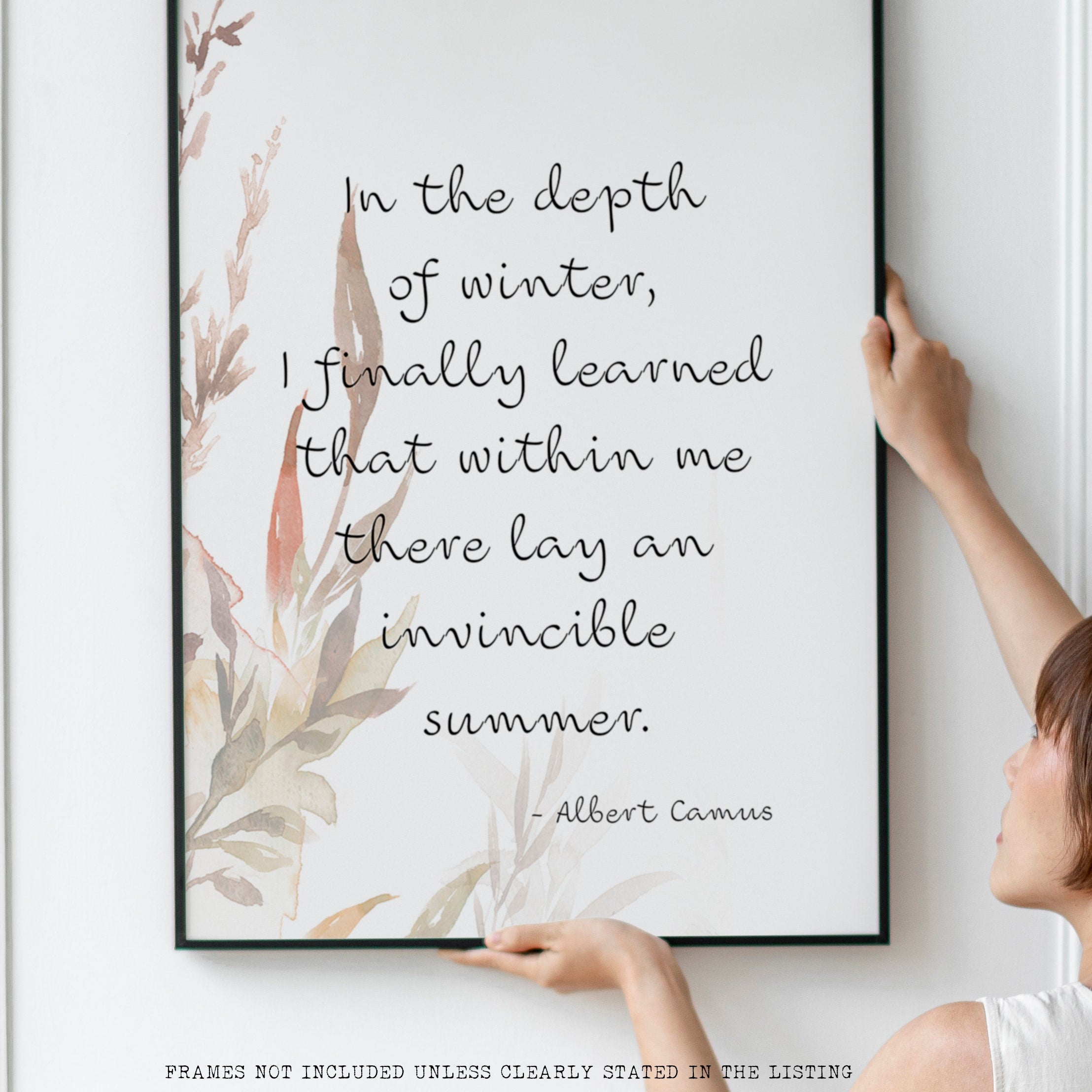 Albert Camus Quote Print, Invincible Summer Wall Art Print