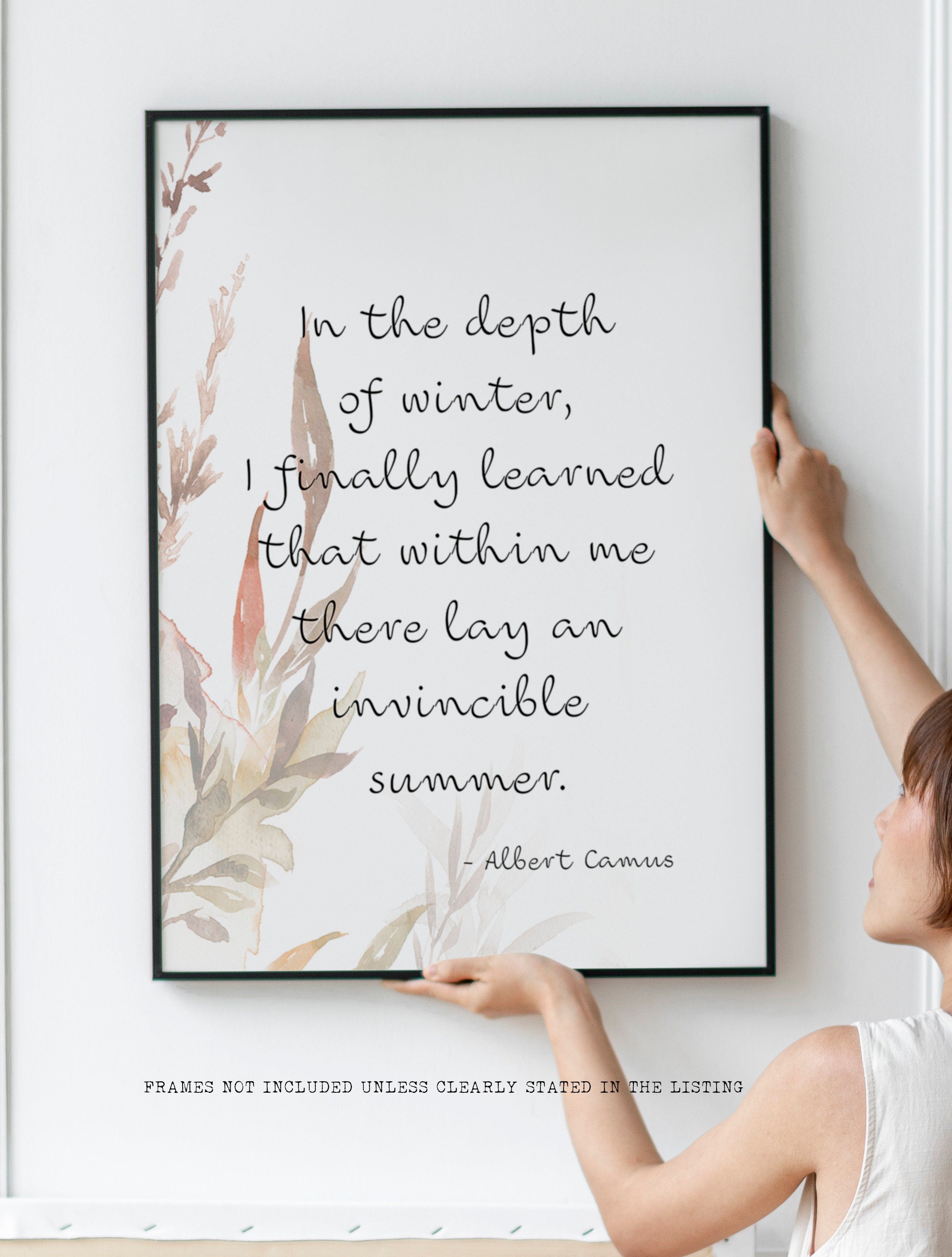 Albert Camus Quote Print, Invincible Summer Wall Art Print