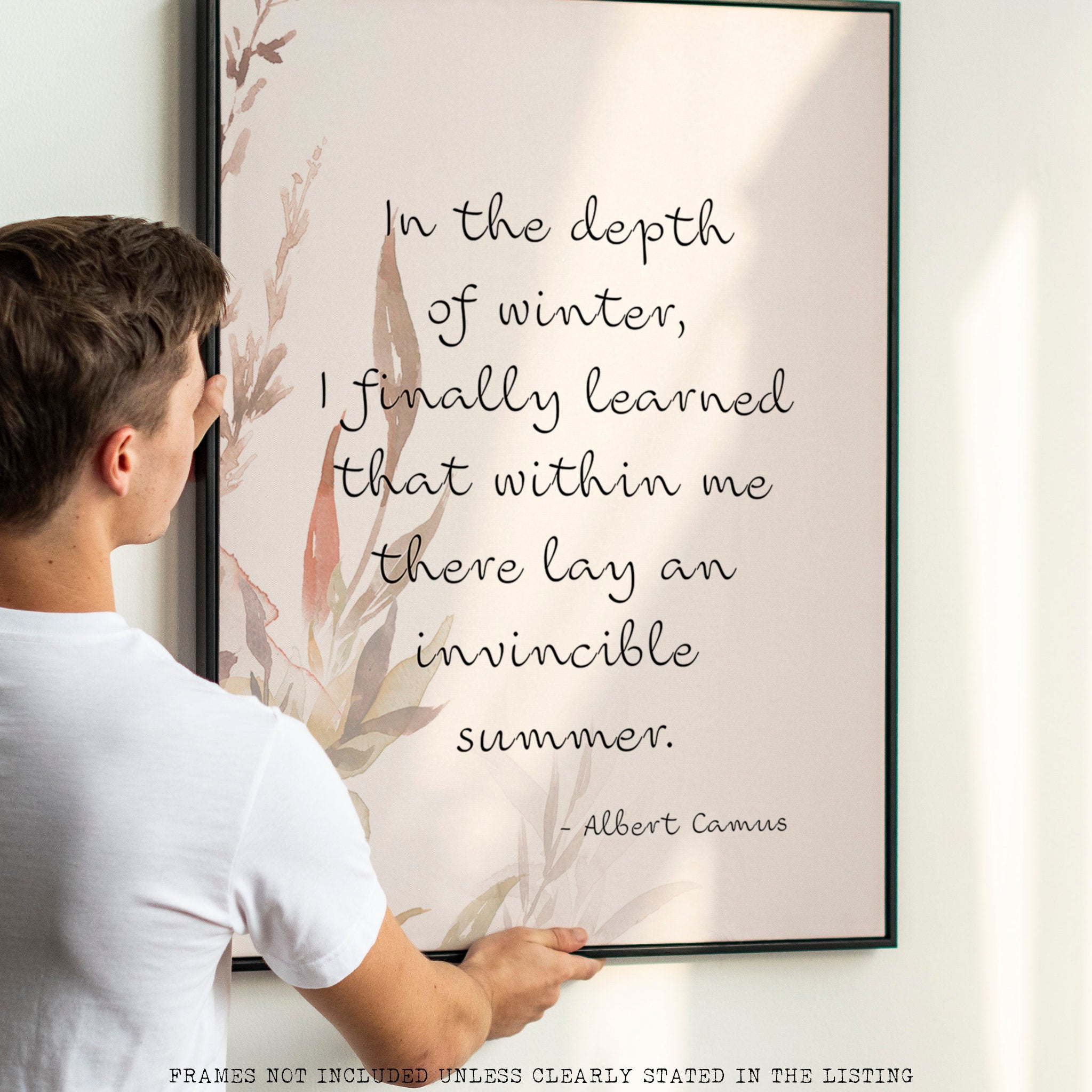 Albert Camus Quote Print, Invincible Summer Wall Art Print