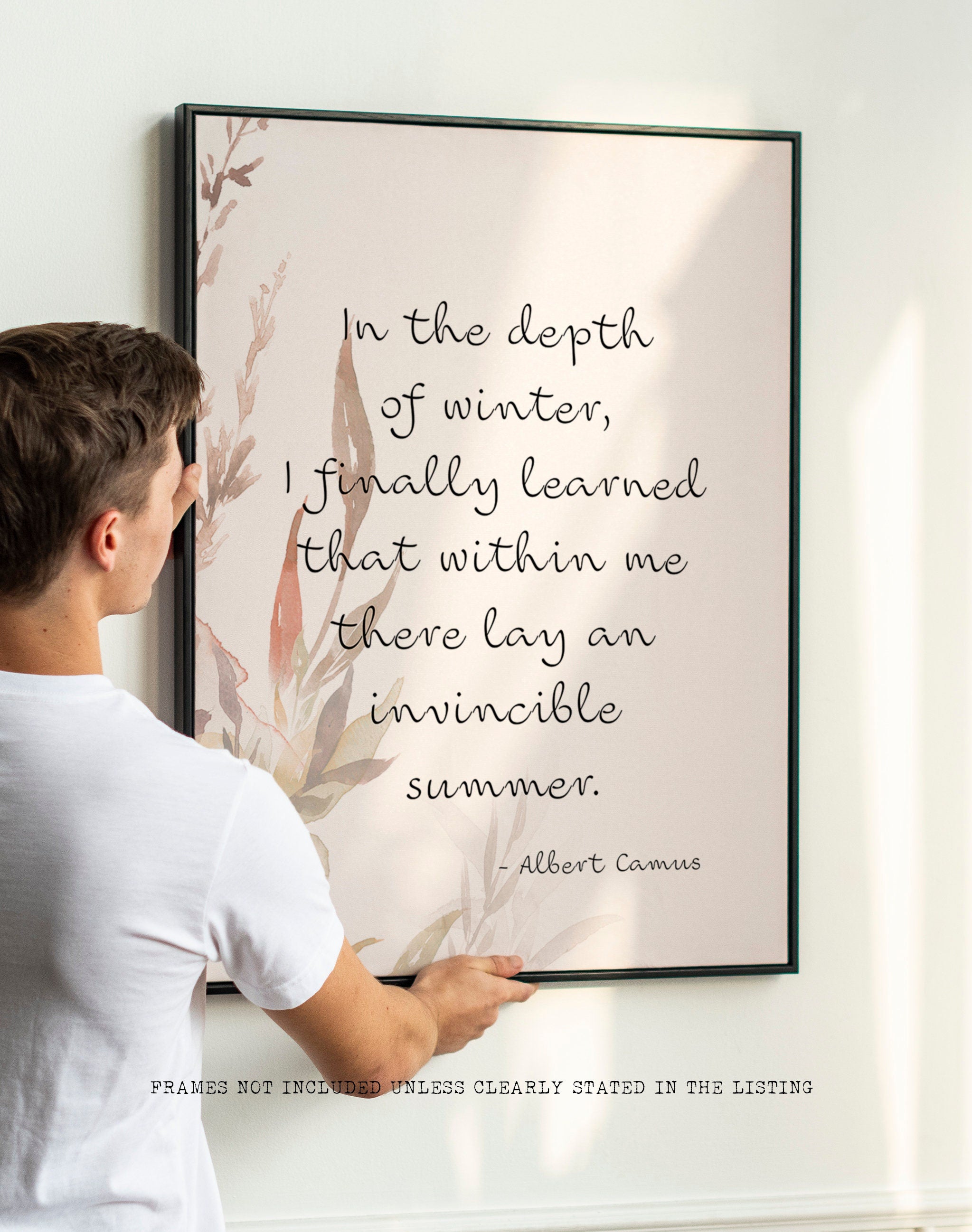 Albert Camus Quote Print, Invincible Summer Wall Art Print