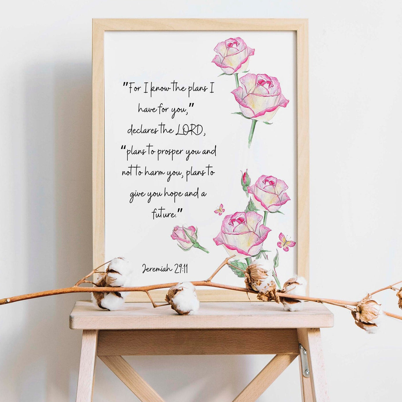 Jeremiah 29:11 Art Give you Hope and a Future Scripture Wall Art, Christian Art Wall Decor