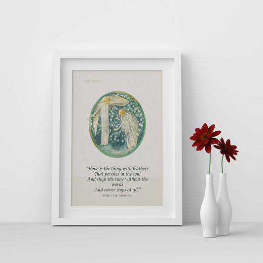 Emily Dickinson Wall Art Prints Quote, Edward Burne–Jones unframed Fine Art Print