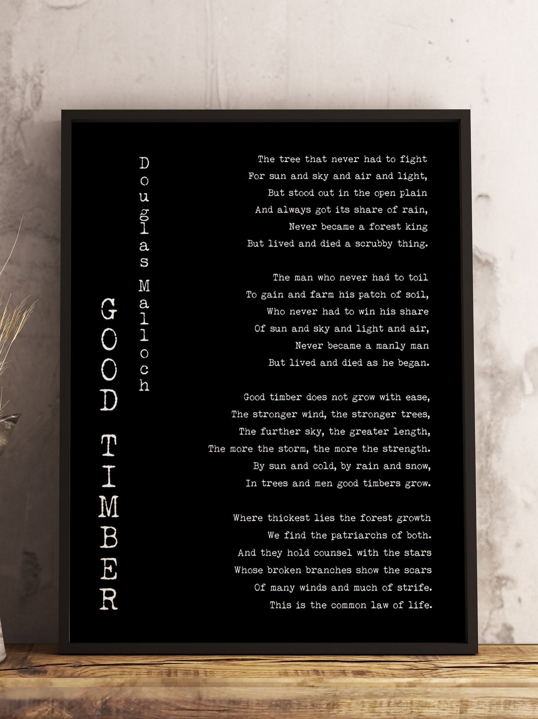 Good Timber Poem LDS Gift, Mormon Quote