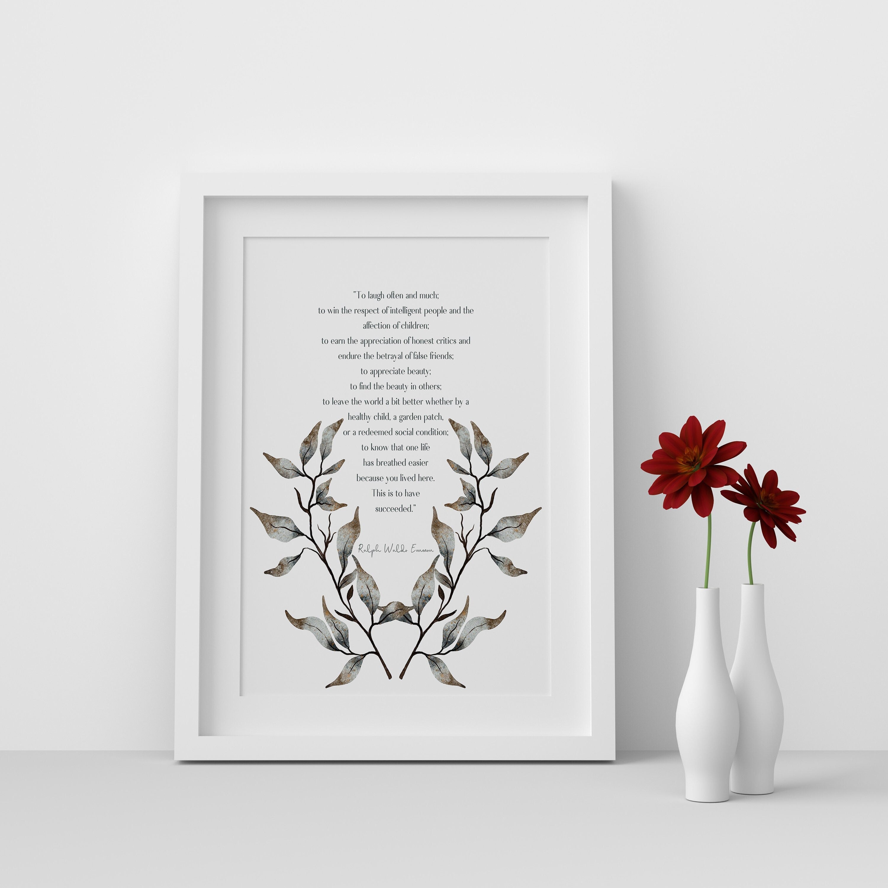To Laugh Often And Much Ralph Waldo Emerson Wall Art Quote Print - Unframed Typography Print