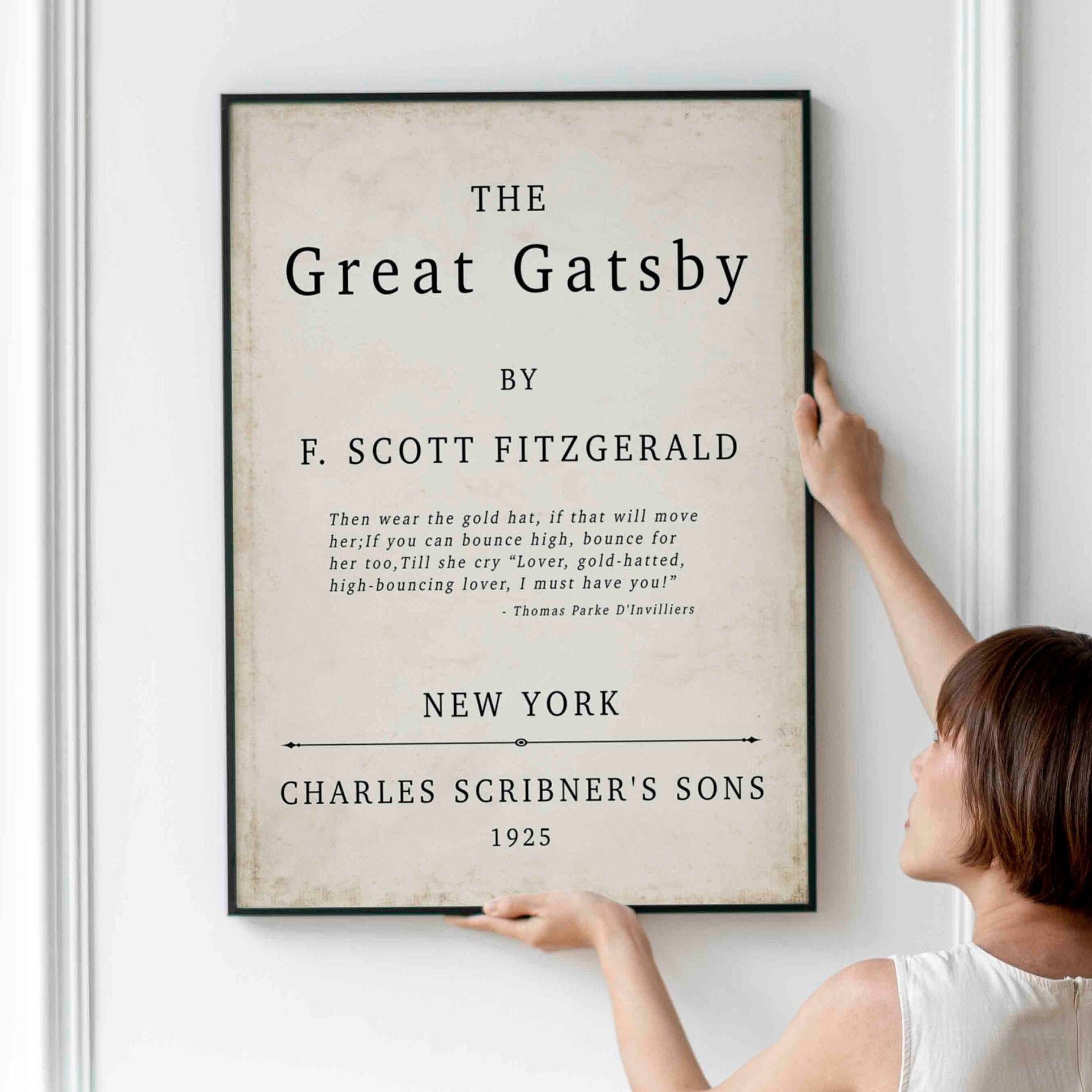 F Scott Fitzgerald The Great Gatsby Inner Title Page Print - Gatsby Wall Art Decor Framed or Unframed Options