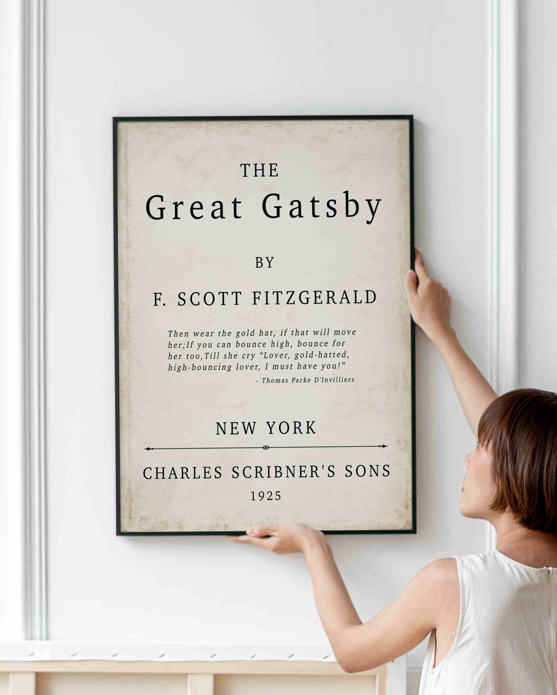 F Scott Fitzgerald The Great Gatsby Inner Title Page Print - Gatsby Wall Art Decor Framed or Unframed Options
