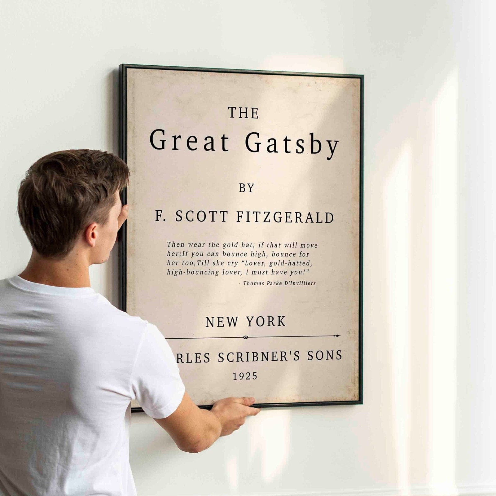 F Scott Fitzgerald The Great Gatsby Inner Title Page Print - Gatsby Wall Art Decor Framed or Unframed Options