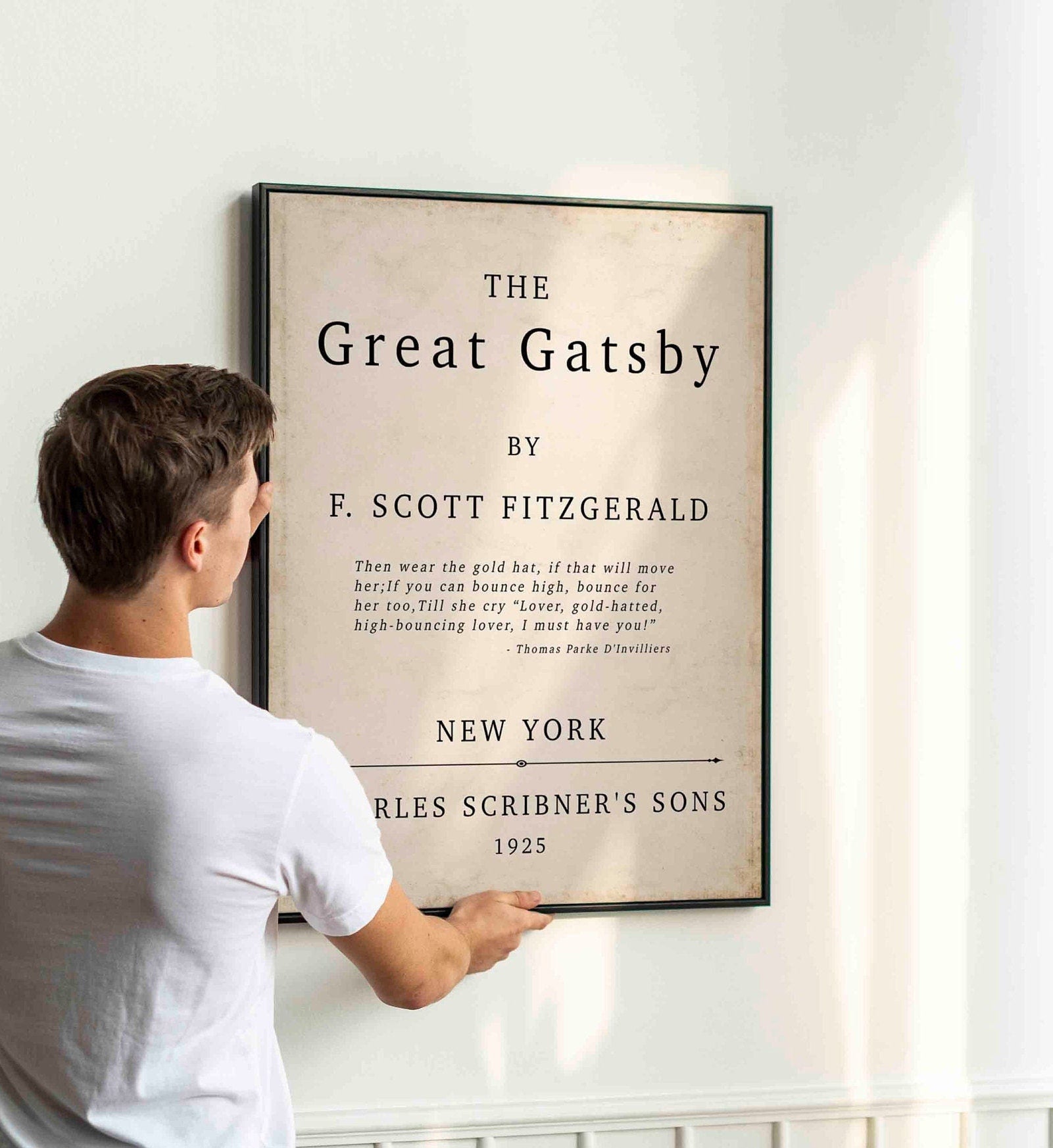 F Scott Fitzgerald The Great Gatsby Inner Title Page Print - Gatsby Wall Art Decor Framed or Unframed Options