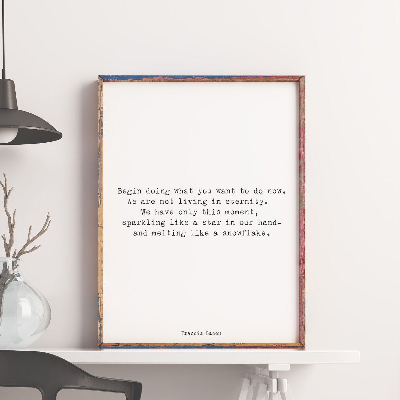 Francis Bacon Life Quote Inspirational Print Gift, Typography Quote Print Black & White Unframed or Framed Art