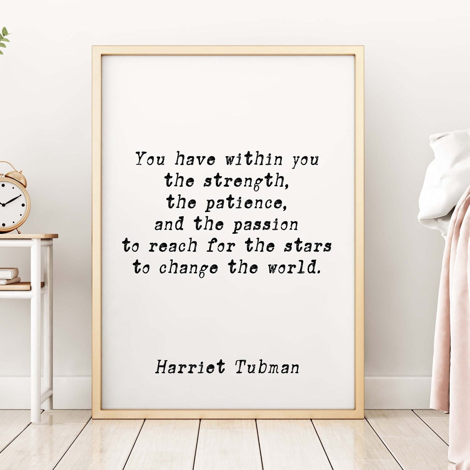 Harriet Tubman Quote Print, Inspirational Gift Wall Art Prints in Black & White