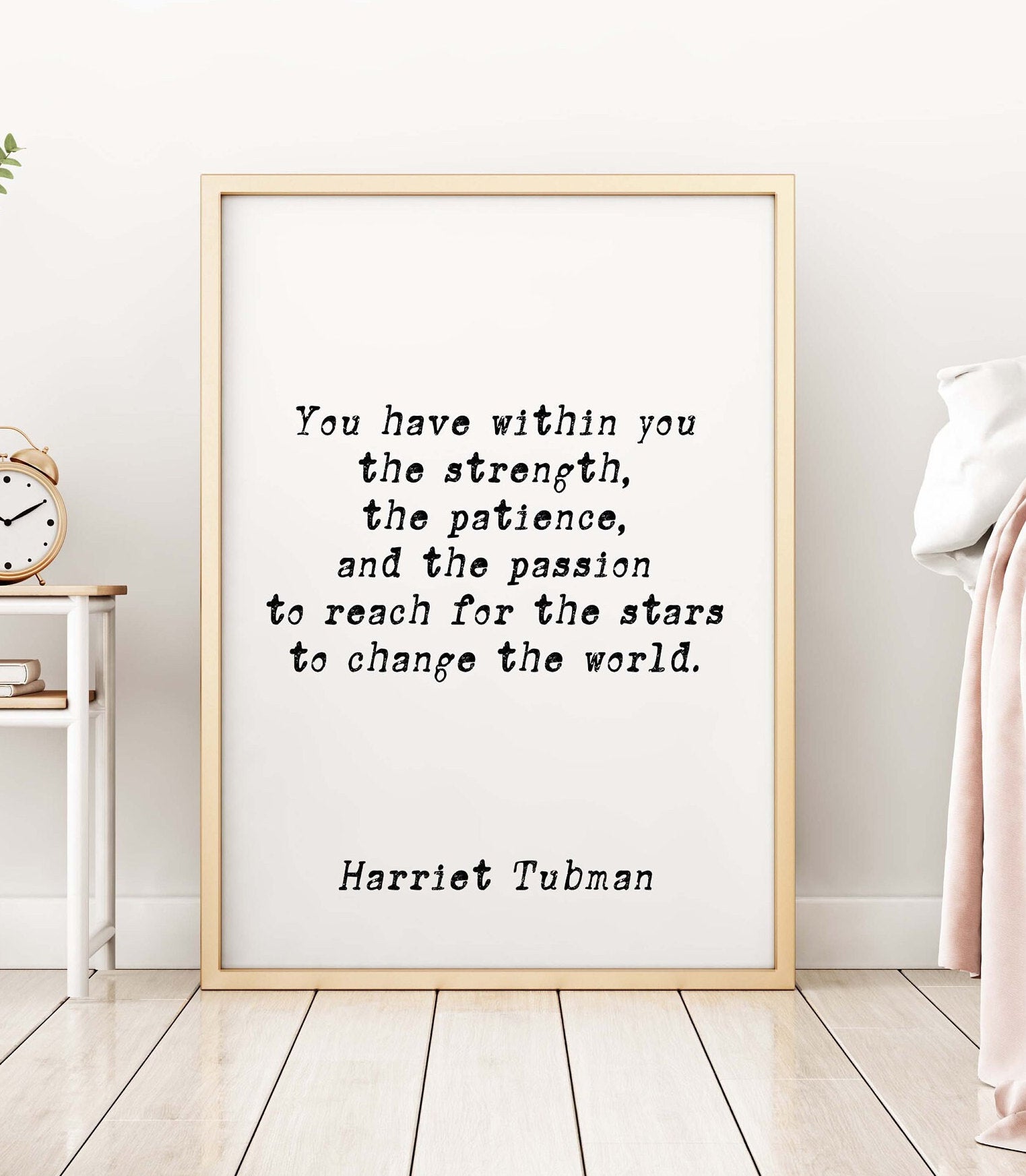Harriet Tubman Quote Print, Inspirational Gift Wall Art Prints in Black & White