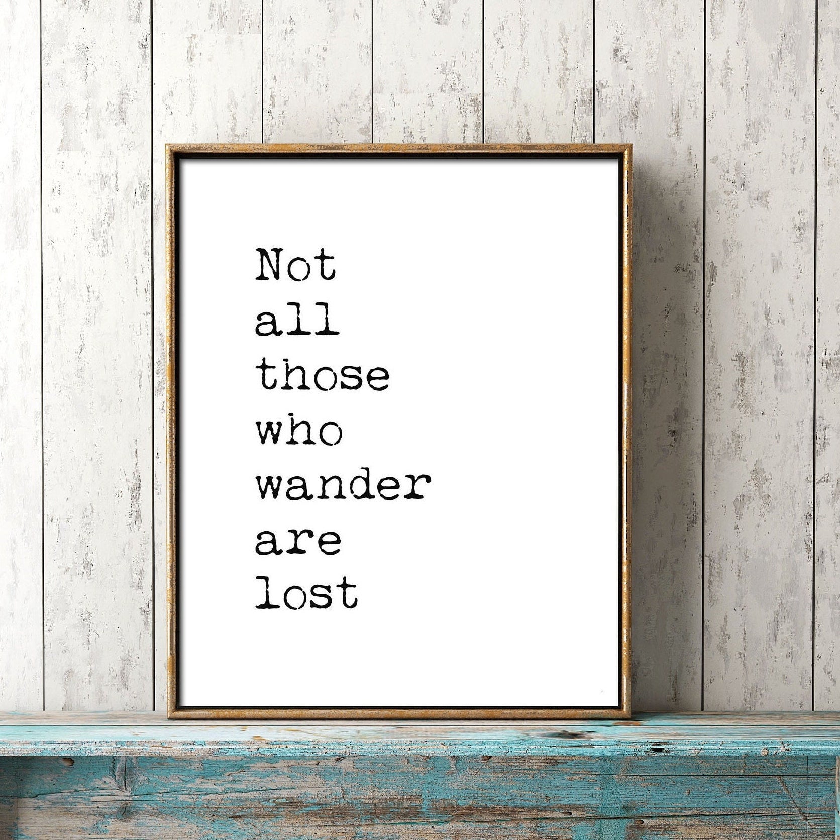 Travel Quote Not All Who Wander Wall Art, Wanderlust Print