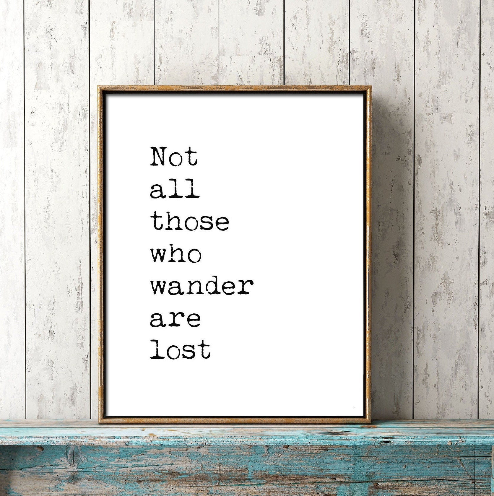 Travel Quote Not All Who Wander Wall Art, Wanderlust Print