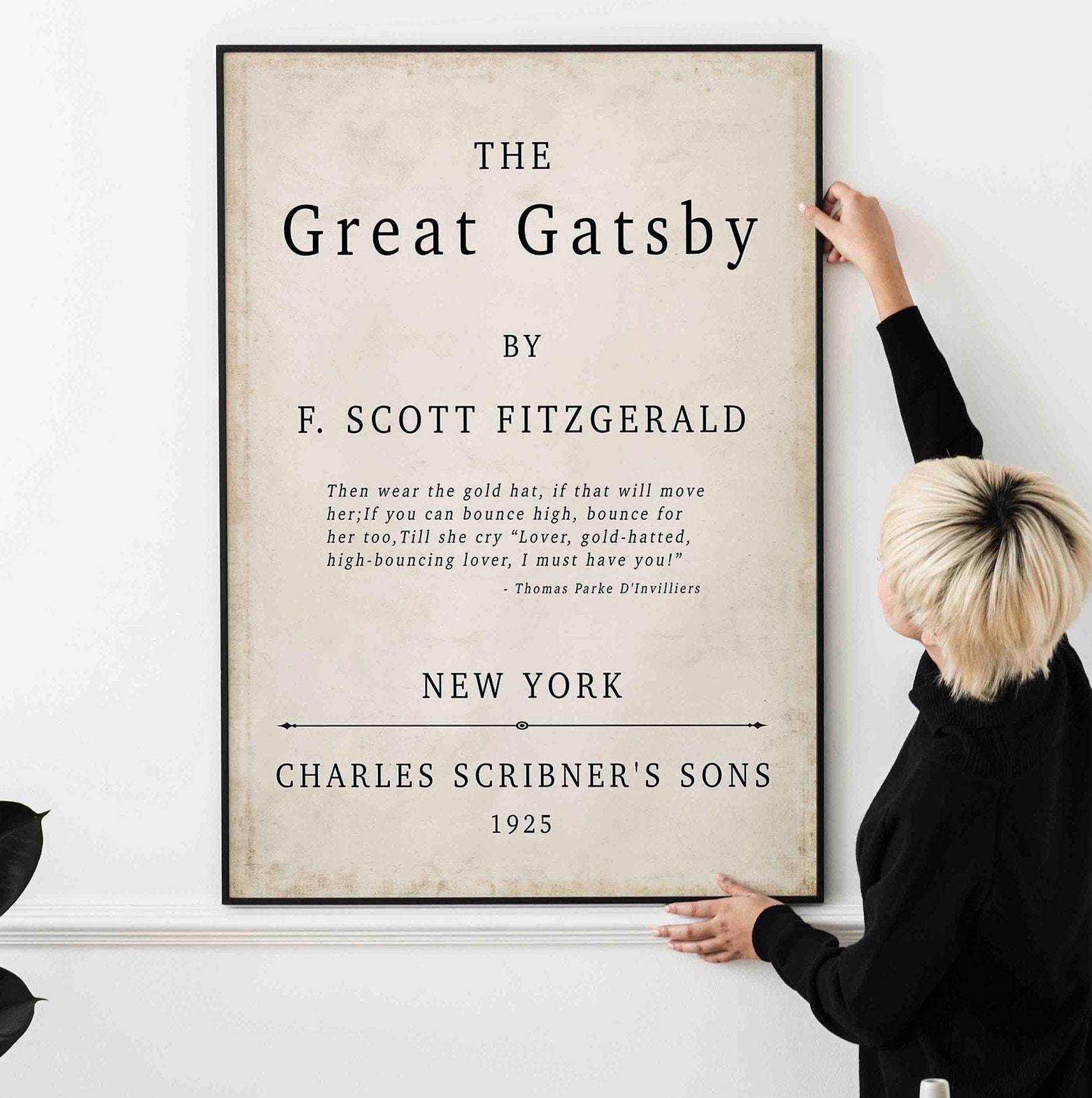 F Scott Fitzgerald The Great Gatsby Inner Title Page Print - Gatsby Wall Art Decor Framed or Unframed Options