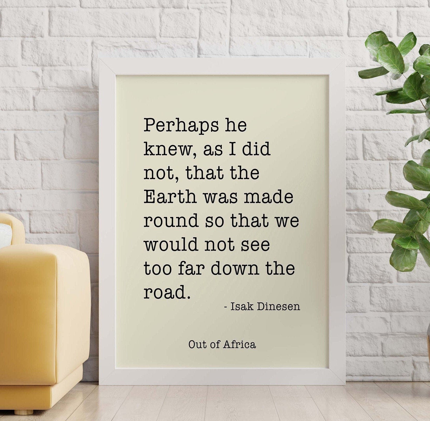 Isak Dinesen Out of Africa Quote Print, Inspirational Wall Decor in Black & White