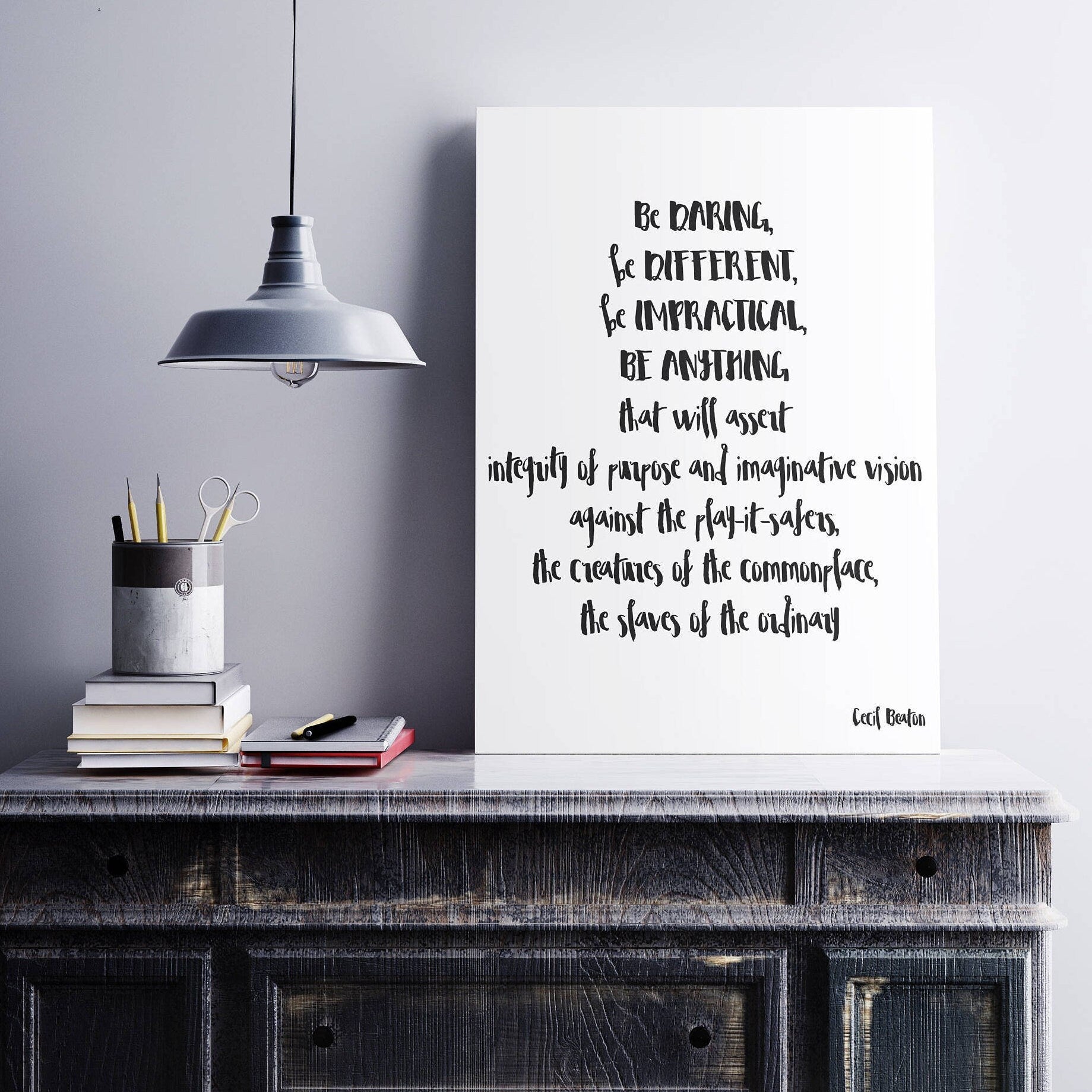 Be daring Be Different, Cecil Beaton Wall Art Print in Black & White