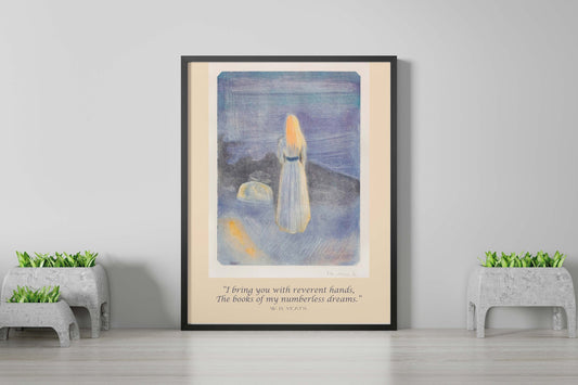 W. B. Yeats Quote, Edvard Munch Unframed Fine Art Prints - Young Woman On The Beach