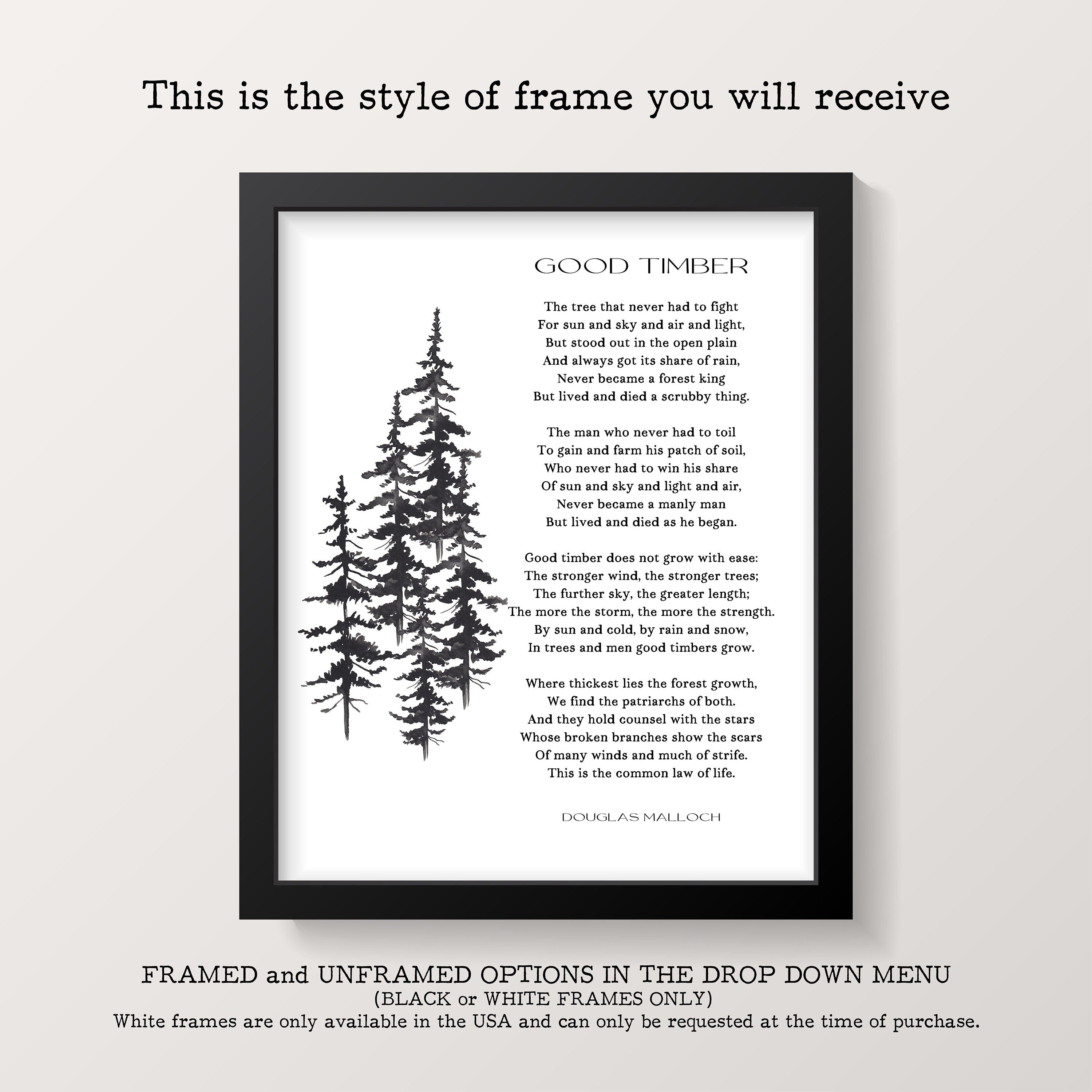 Robert Frost Stopping by the Woods on a Snowy Evening Unframed or Framed Wall Art Print in Black & White for Home Wall Decor