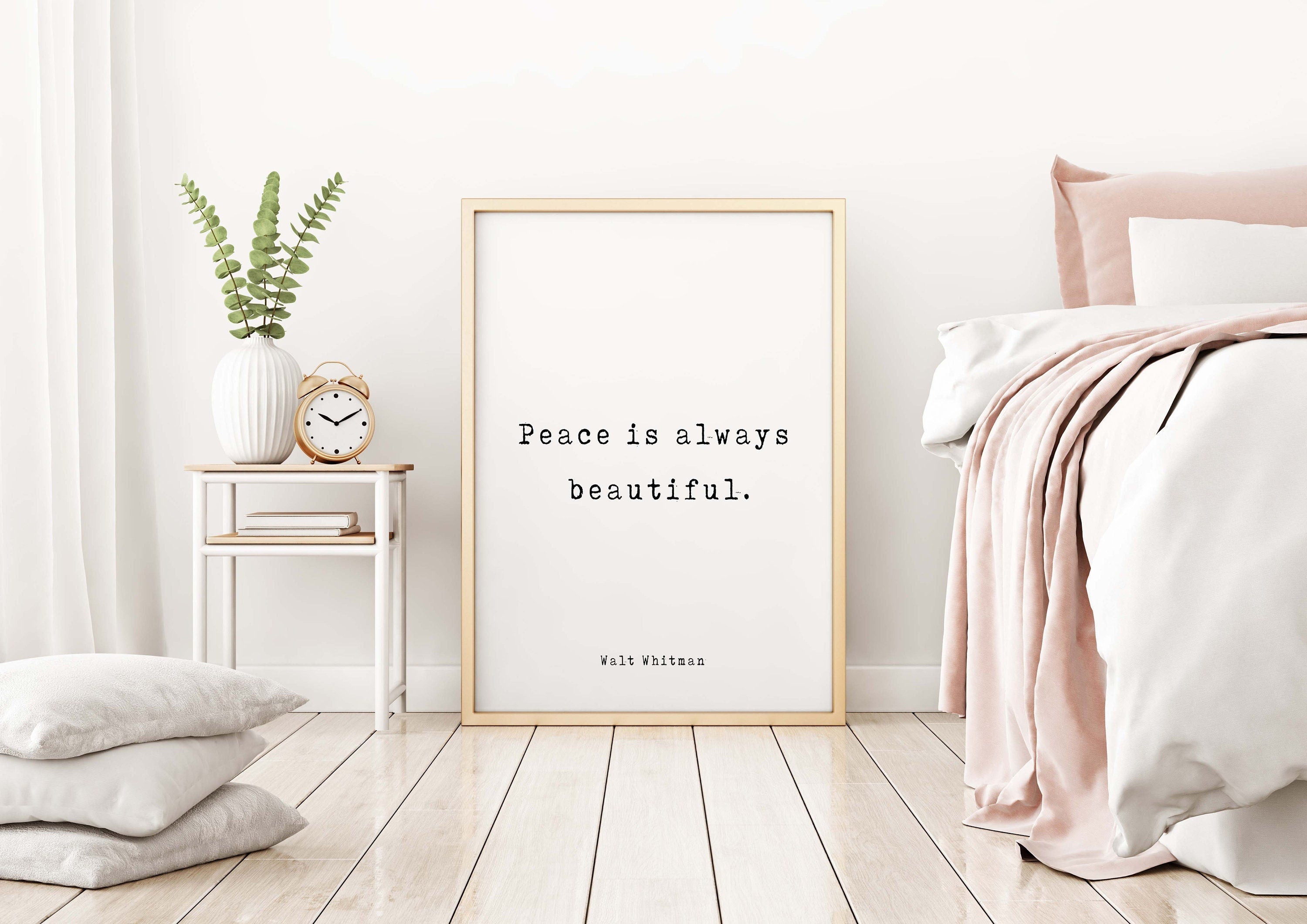 Walt Whitman Quote Print, Peace Is Always Beautiful