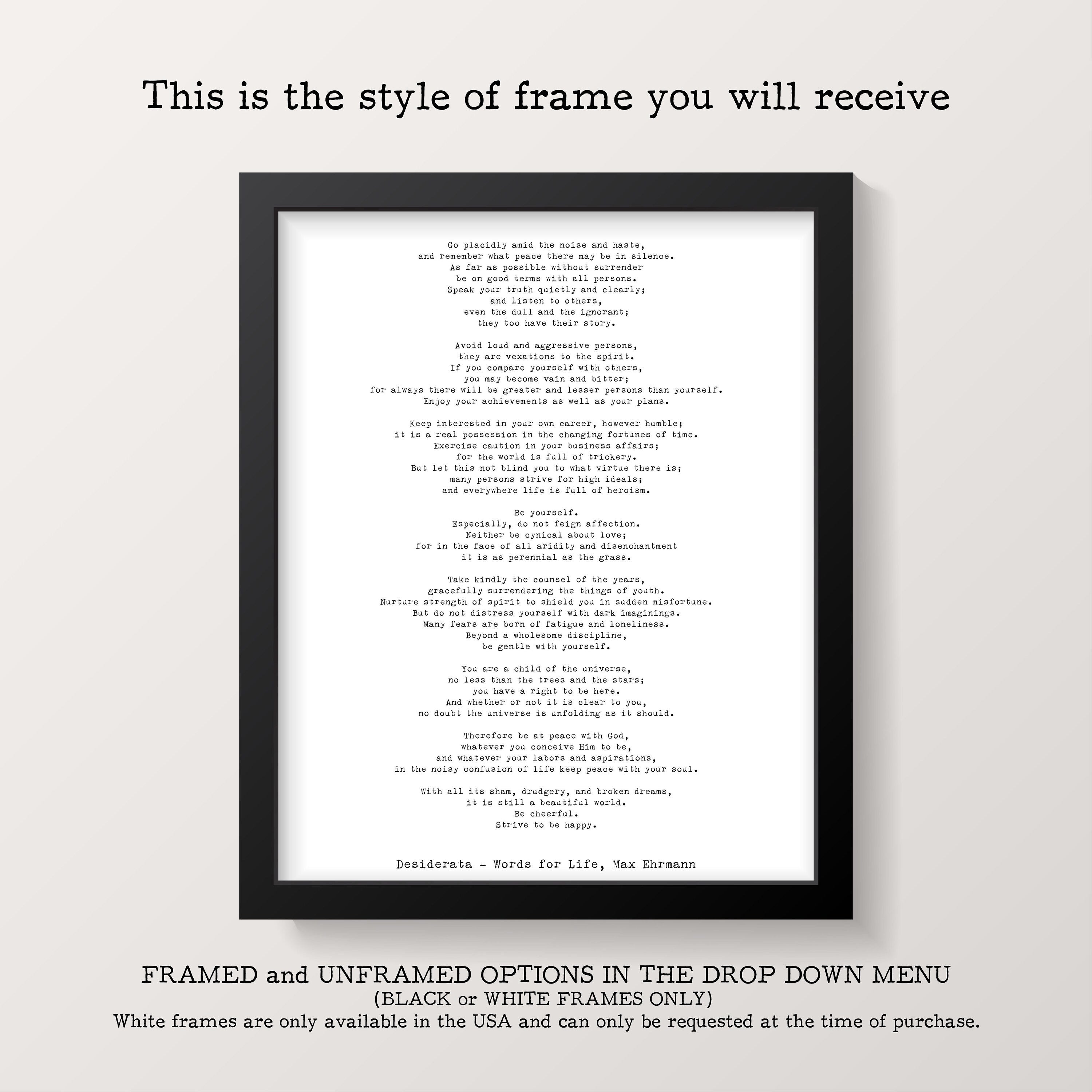 Don't Quit John Greenleaf Whittier Poem Unframed and Framed Inspirational Wall Art Prints in Black & White