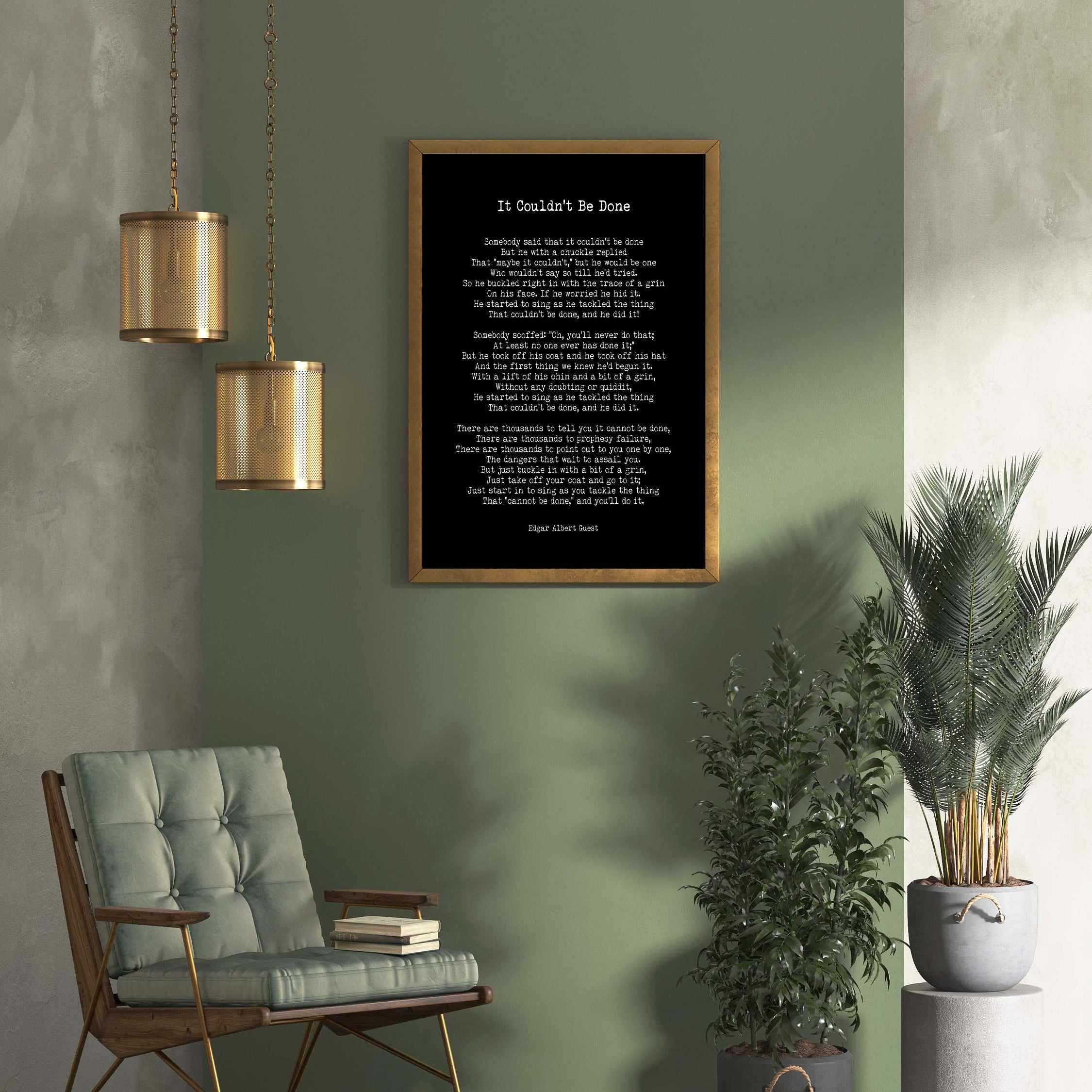 Edgar Albert Guest It Couldn't Be Done Poem, Black & White Poetry Wall Art Prints