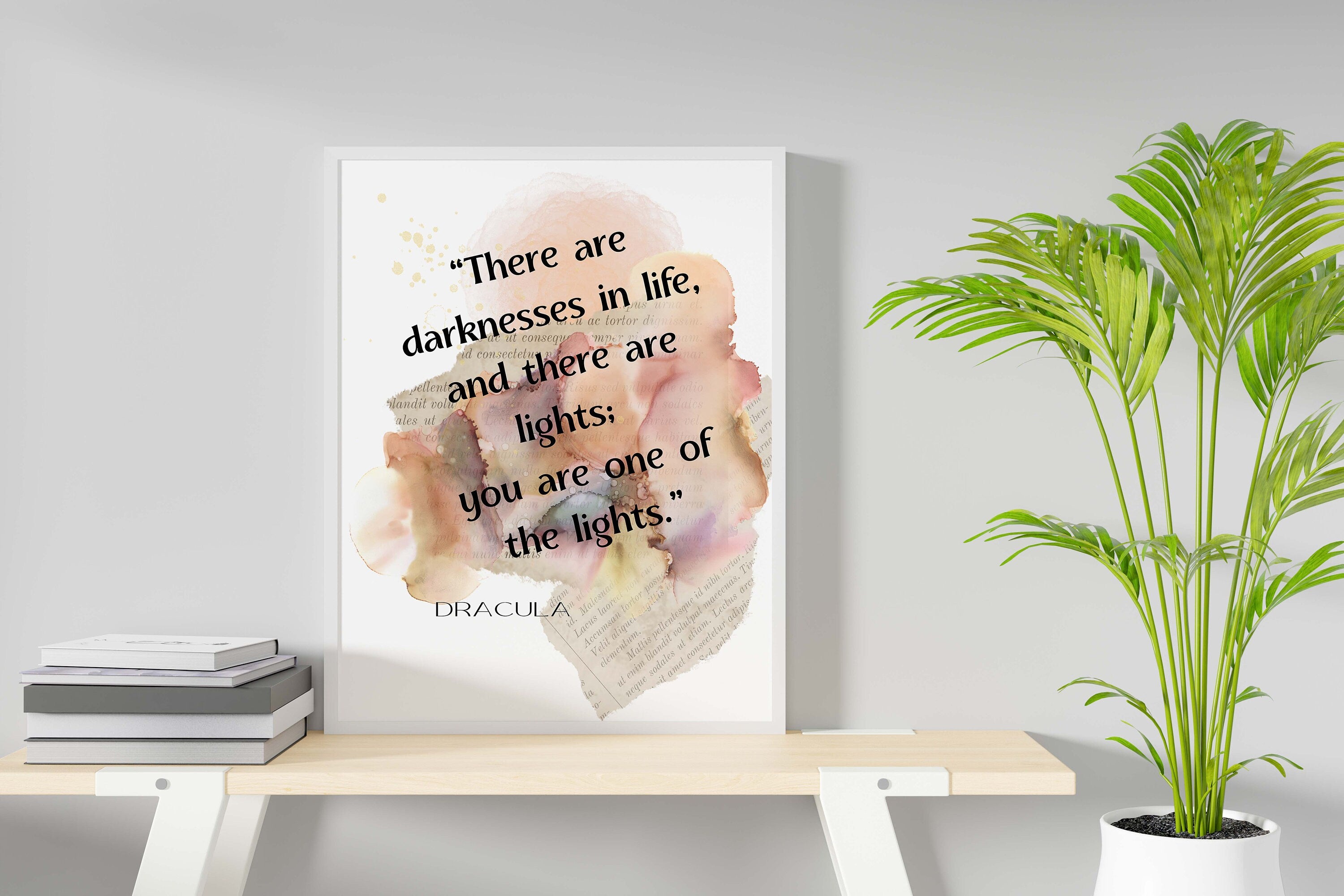 Dracula Quote Print You Are The Light, Bram Stoker Inspirational Quote Wall Art Prints Framed or Unframed