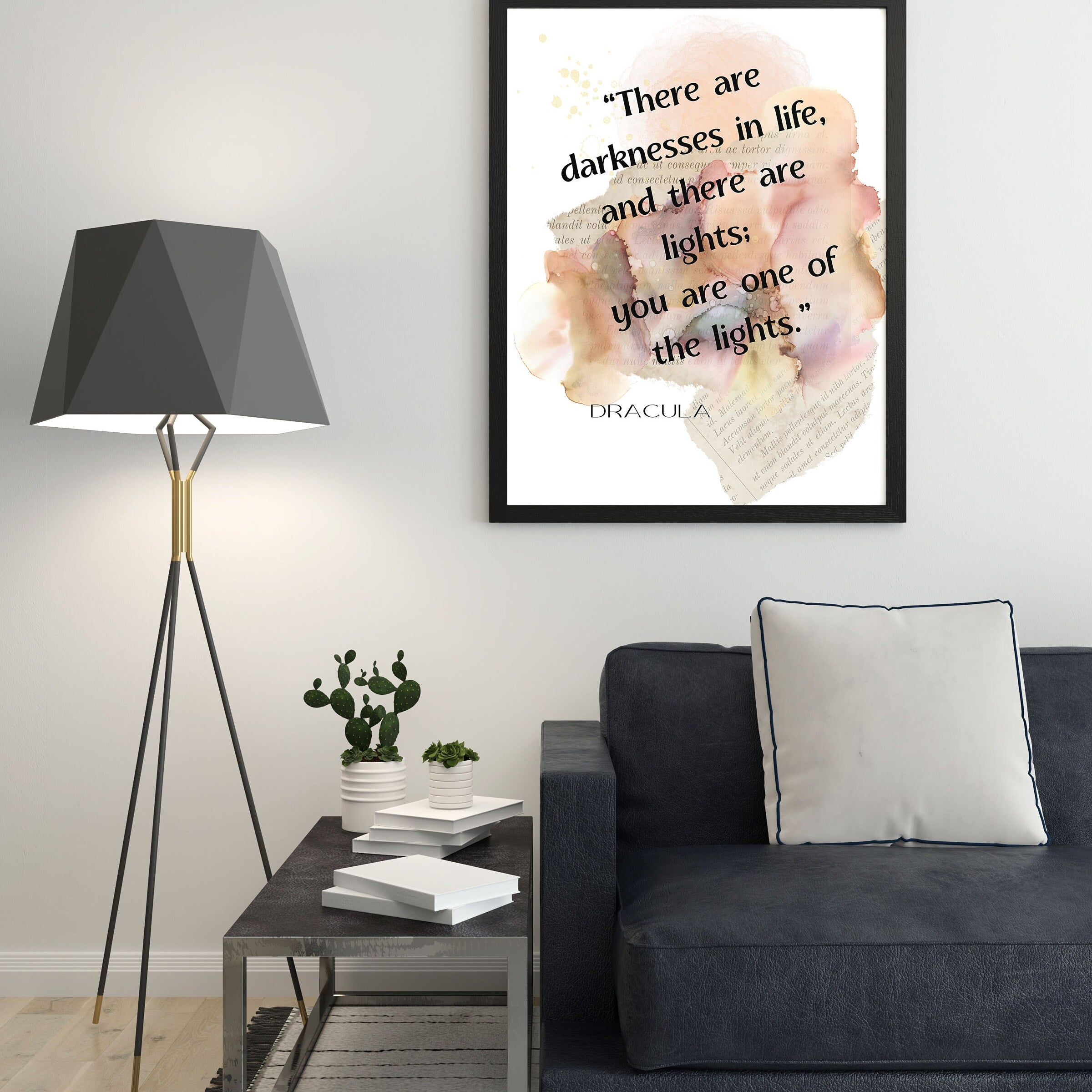 Dracula Quote Print You Are The Light, Bram Stoker Inspirational Quote Wall Art Prints Framed or Unframed