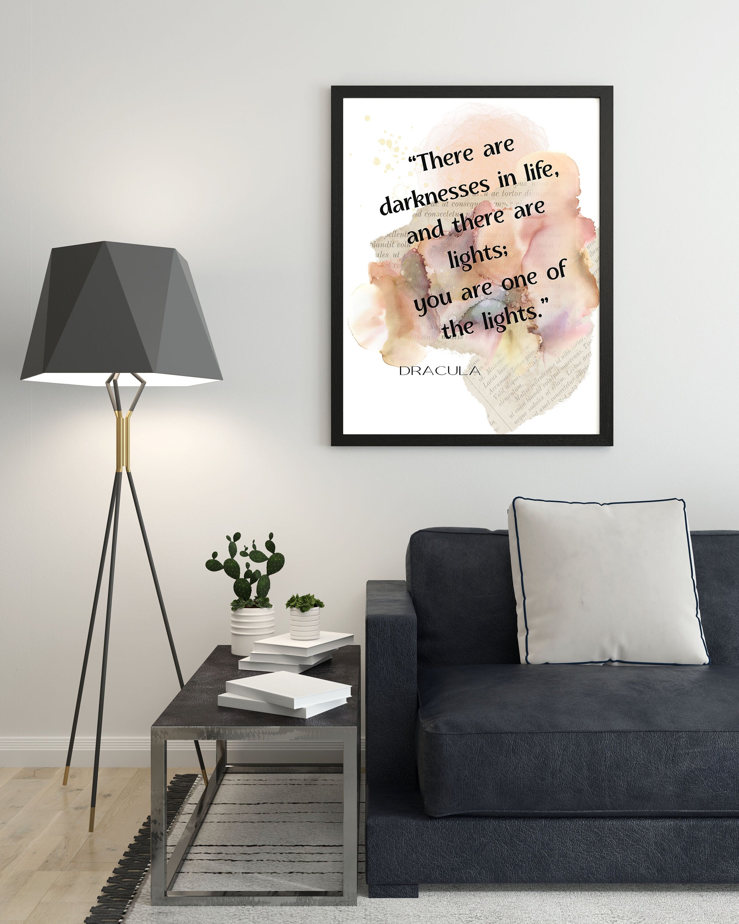 Dracula Quote Print You Are The Light, Bram Stoker Inspirational Quote Wall Art Prints Framed or Unframed