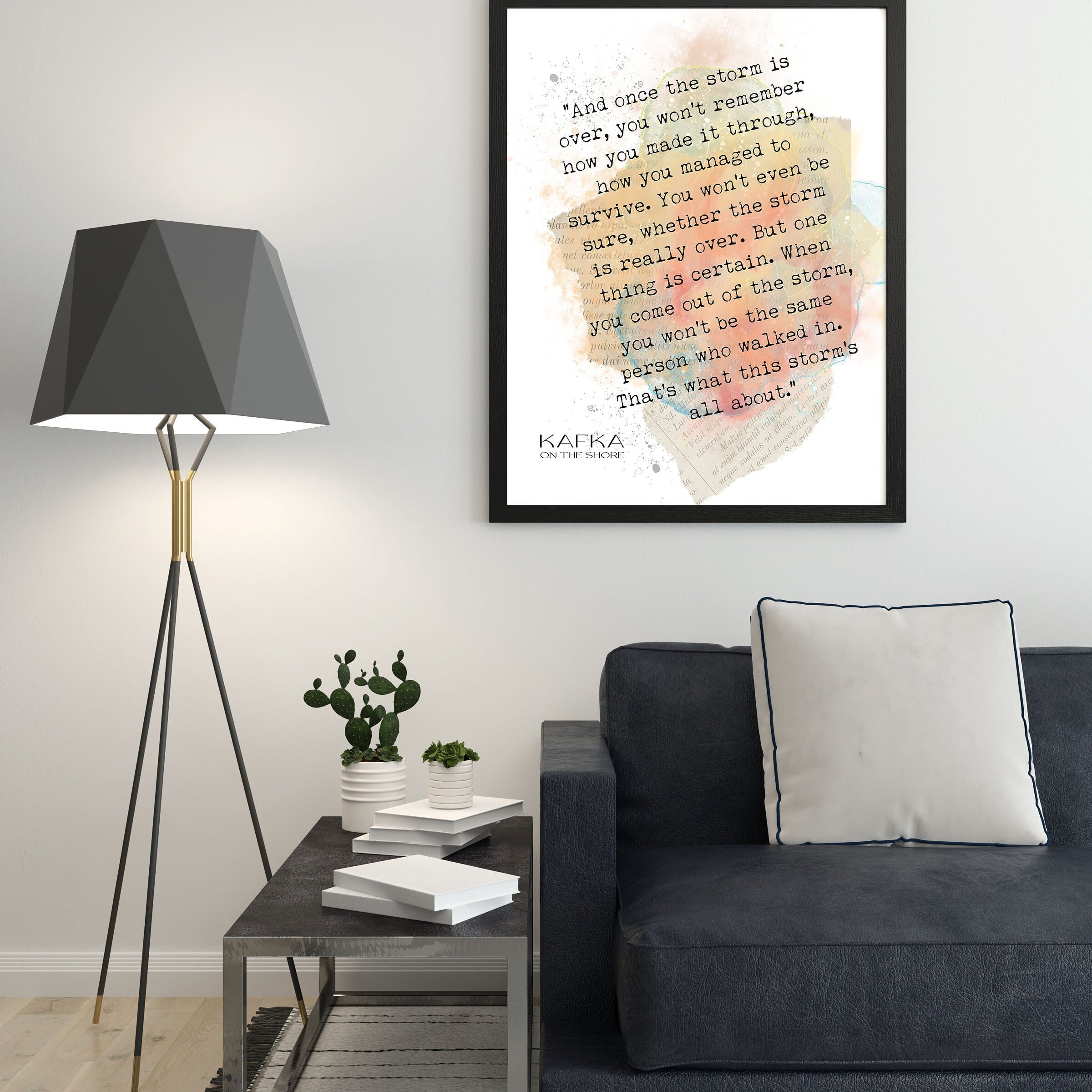 Haruki Murakami Quote Print Once The Storm Is Over, Kafka on the Shore Inspirational Quote Wall Art Prints Framed or Unframed