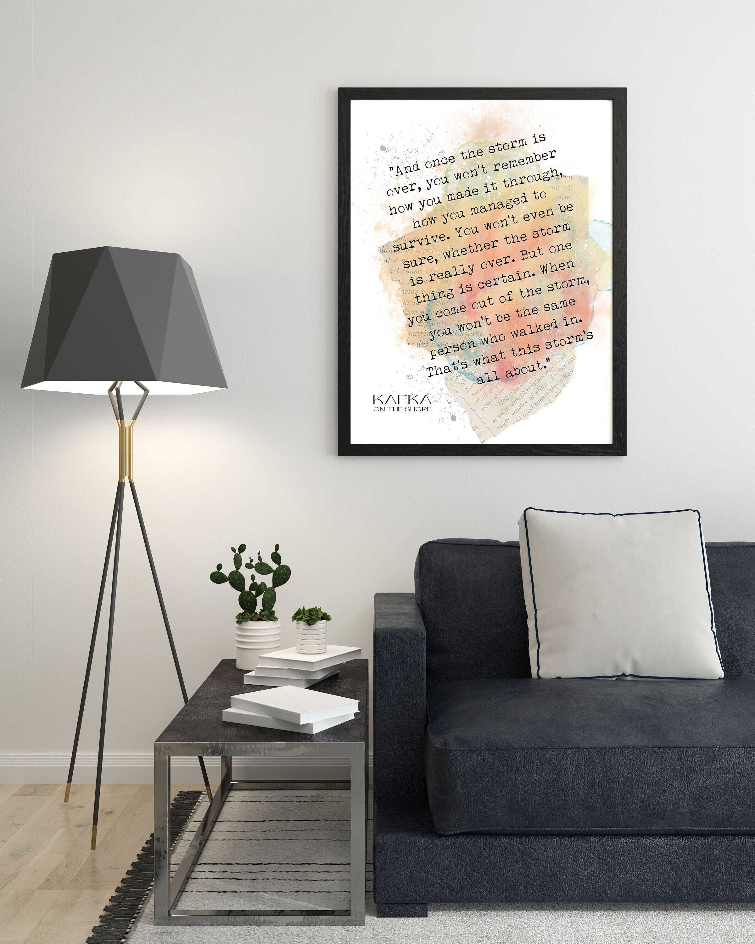 Haruki Murakami Quote Print Once The Storm Is Over, Kafka on the Shore Inspirational Quote Wall Art Prints Framed or Unframed