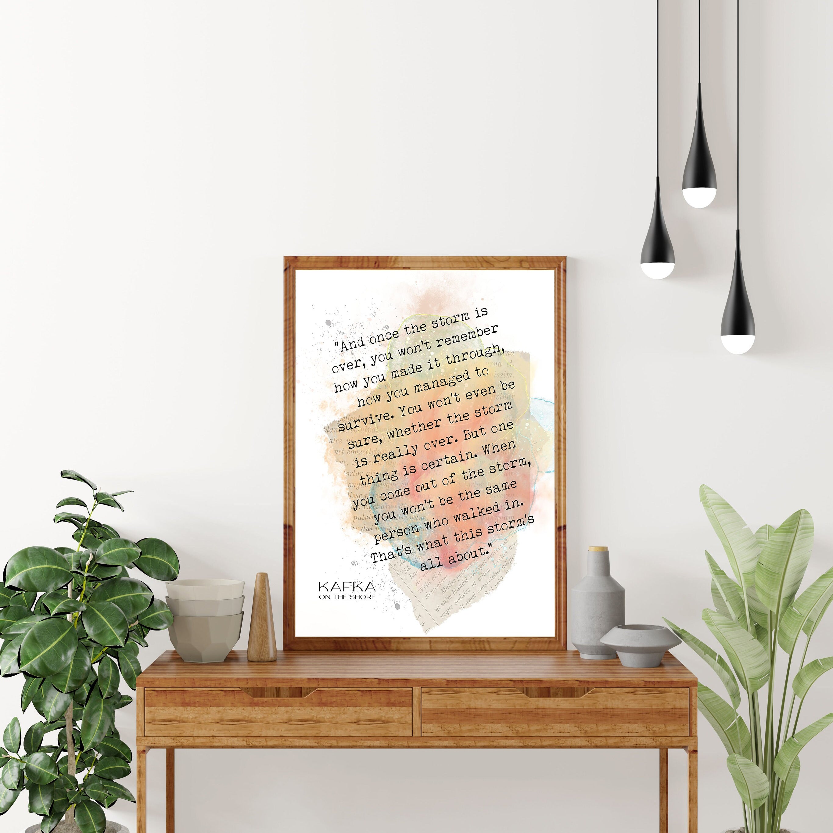 Haruki Murakami Quote Print Once The Storm Is Over, Kafka on the Shore Inspirational Quote Wall Art Prints Framed or Unframed