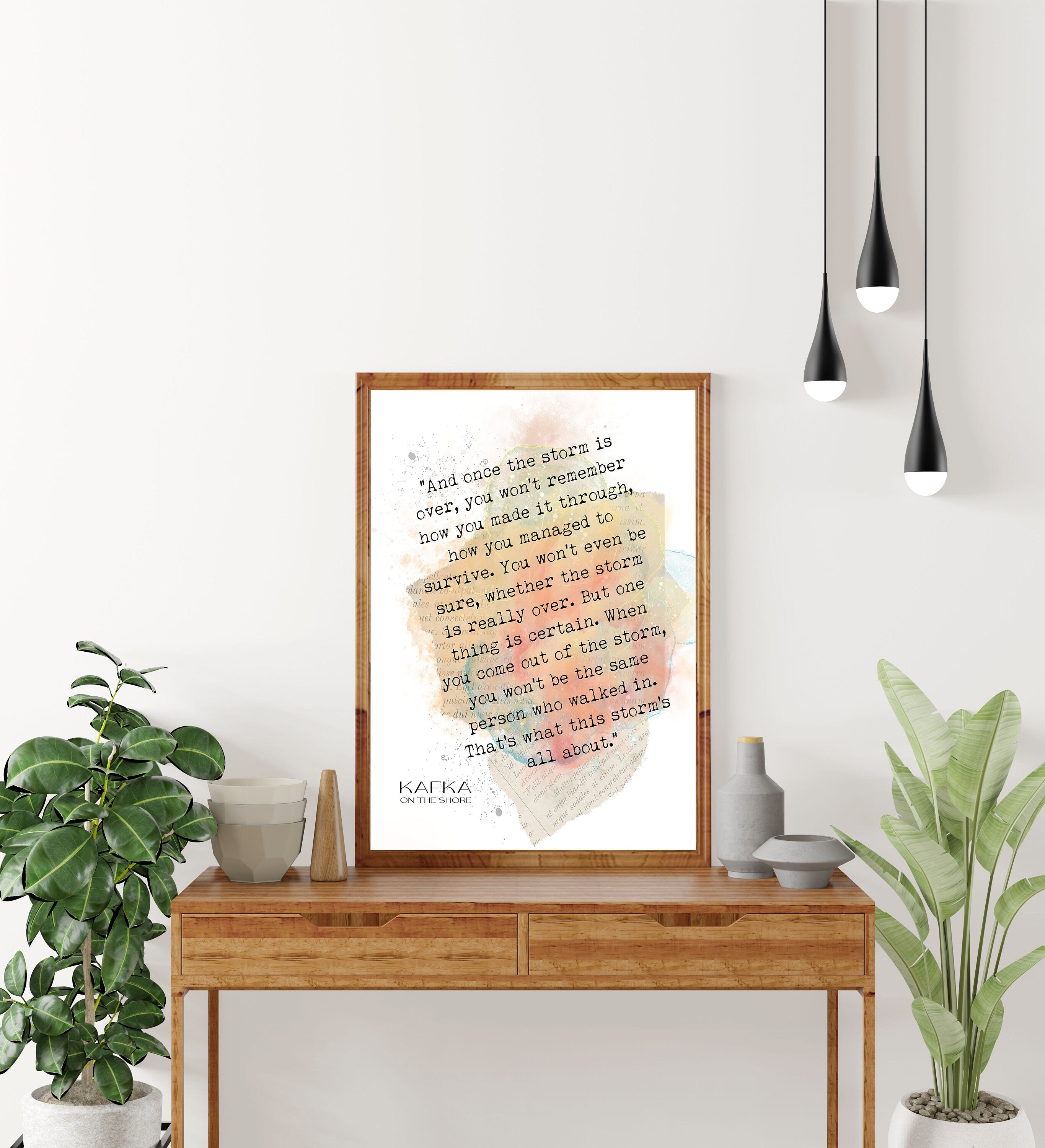 Haruki Murakami Quote Print Once The Storm Is Over, Kafka on the Shore Inspirational Quote Wall Art Prints Framed or Unframed