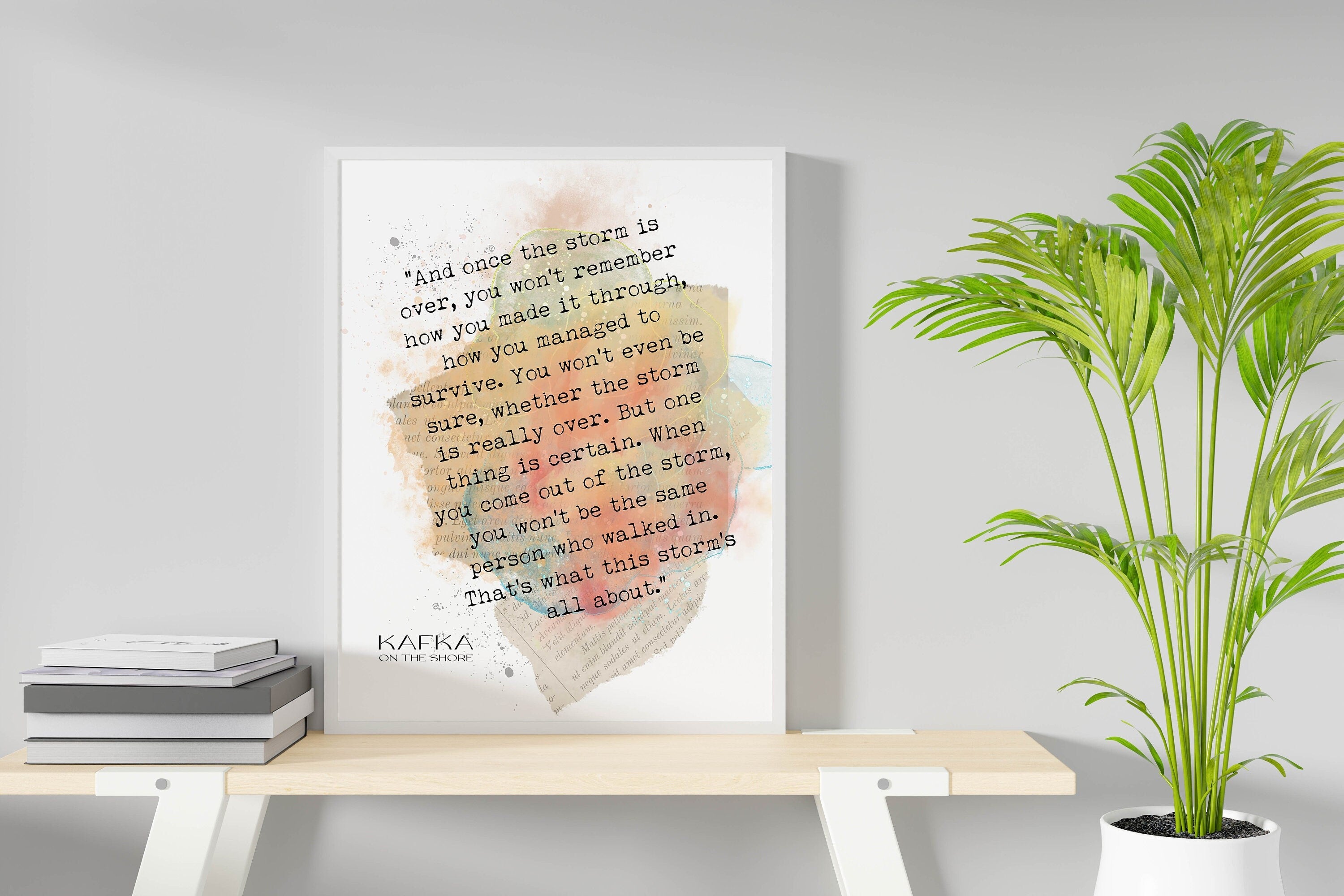 Haruki Murakami Quote Print Once The Storm Is Over, Kafka on the Shore Inspirational Quote Wall Art Prints Framed or Unframed