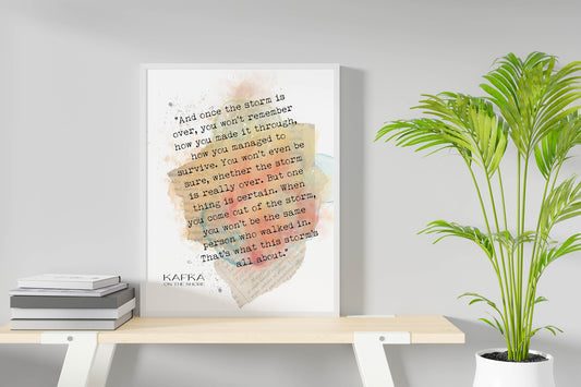 Haruki Murakami Quote Print Once The Storm Is Over, Kafka on the Shore Inspirational Quote Wall Art Prints Framed or Unframed