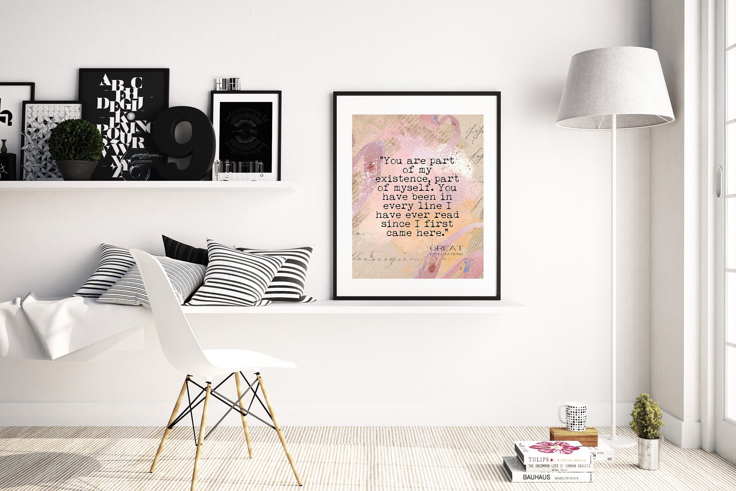 Charles Dickens Quote Print Great Expectations, You Have Been In Every Line I Have Ever Read Romantic Quote Wall Art Prints Framed Unframed