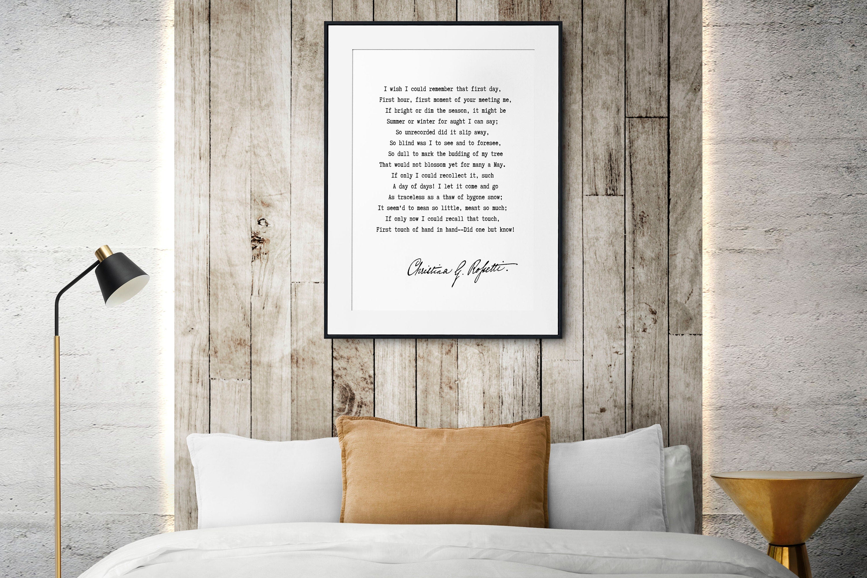 I wish I could remember Poem Print, Christina Rossetti Wedding Anniversary Gift Wall Art