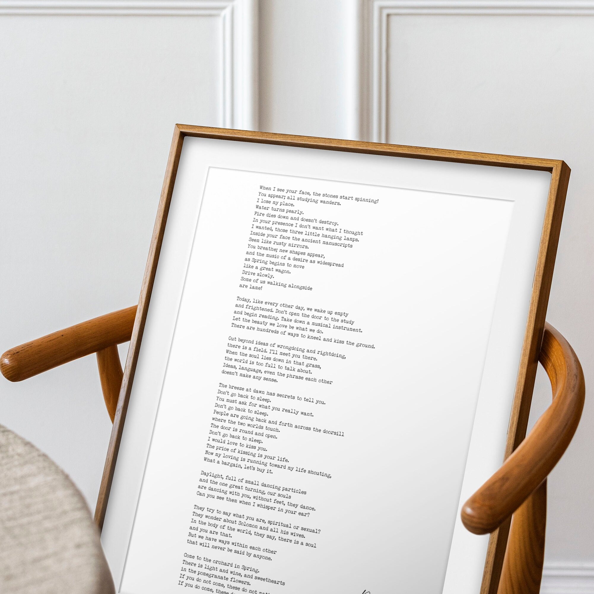 A Great Wagon Rumi Inspirational Poem Wall Art, I’ll meet you there Minimalist Print Wall Decor