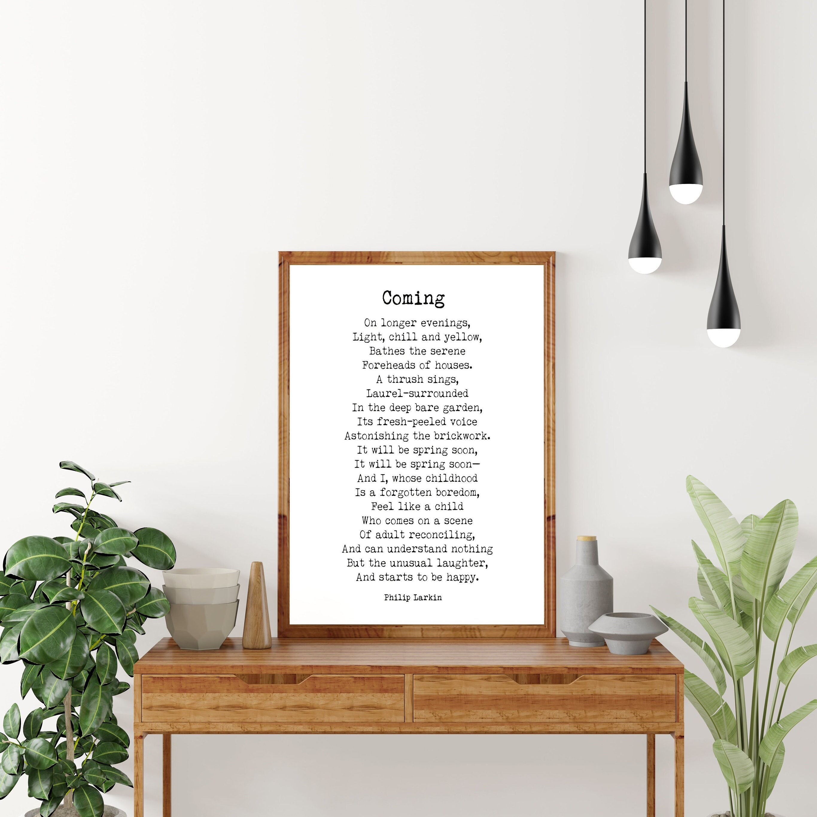 Coming Poem by Phillip Larkin Inspirational Print, Poetry Vintage Book Page Art Print, It Will Be Spring Soon Wall Art Unframed and Framed