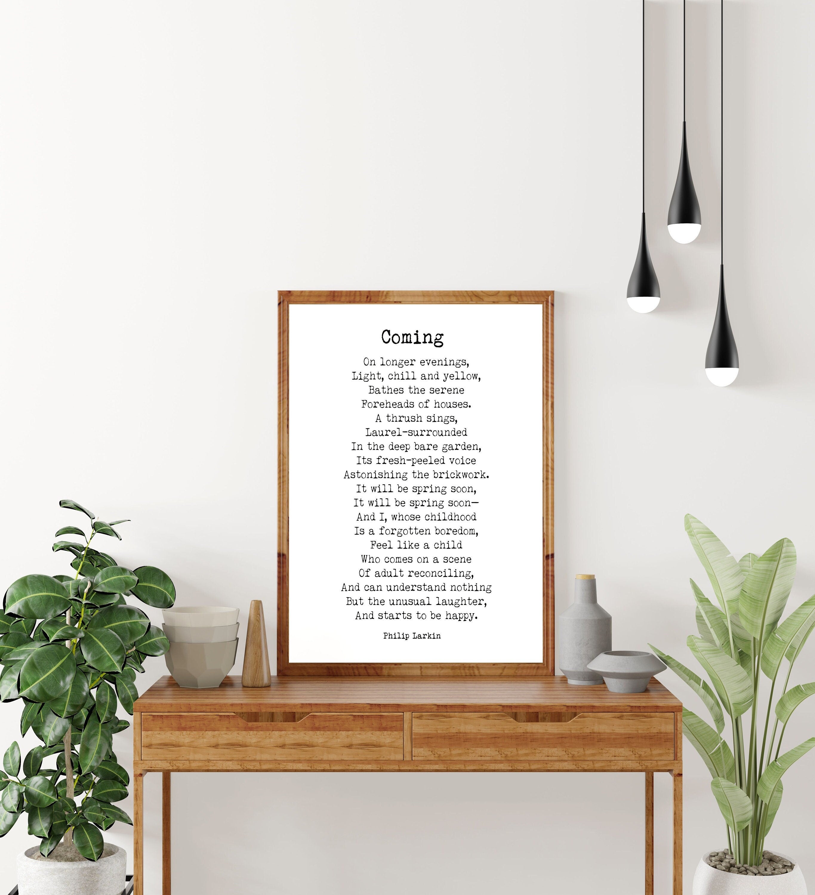 Coming Poem by Phillip Larkin Inspirational Print, Poetry Vintage Book Page Art Print, It Will Be Spring Soon Wall Art Unframed and Framed
